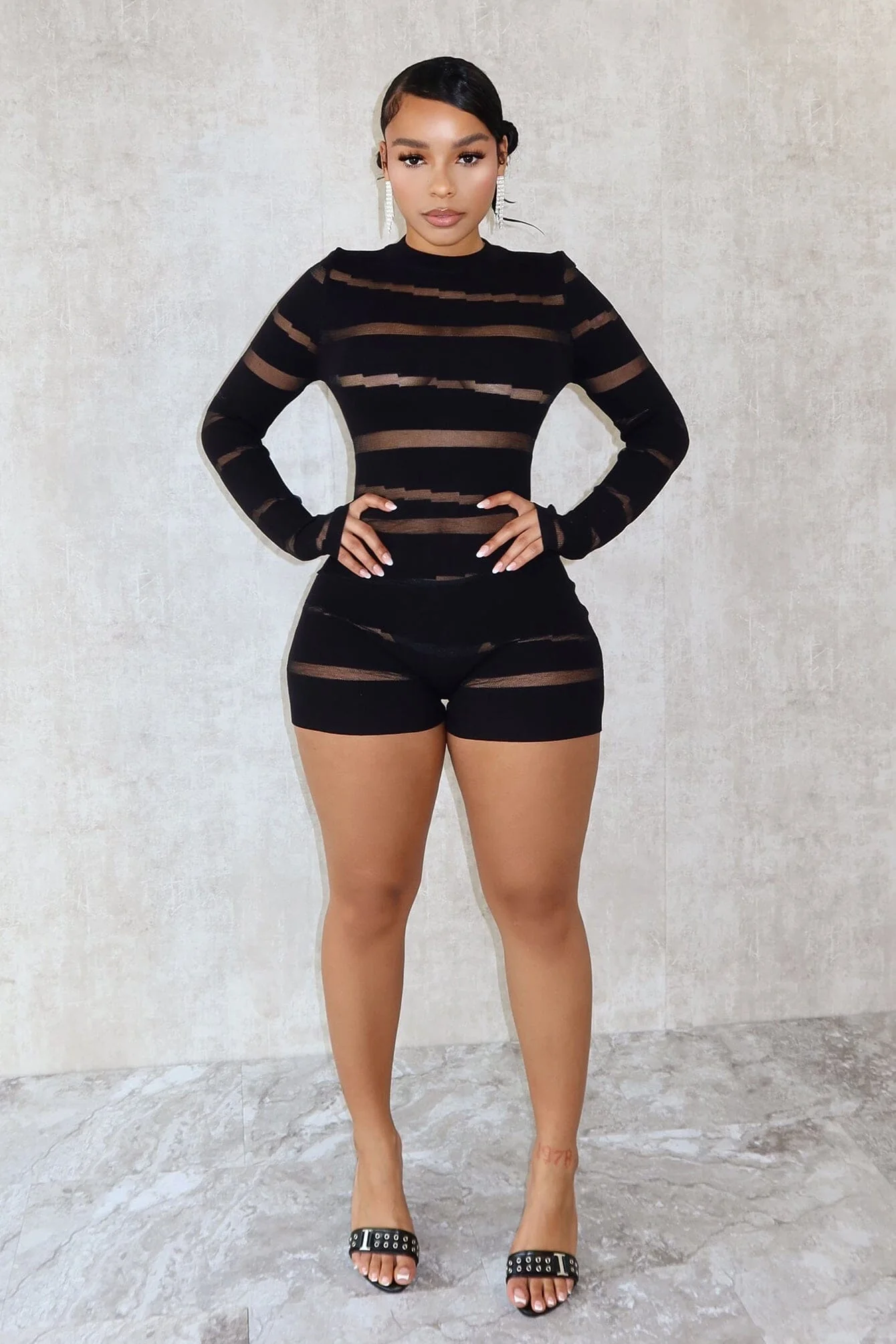 Sneak Peek Mesh Contrast Romper