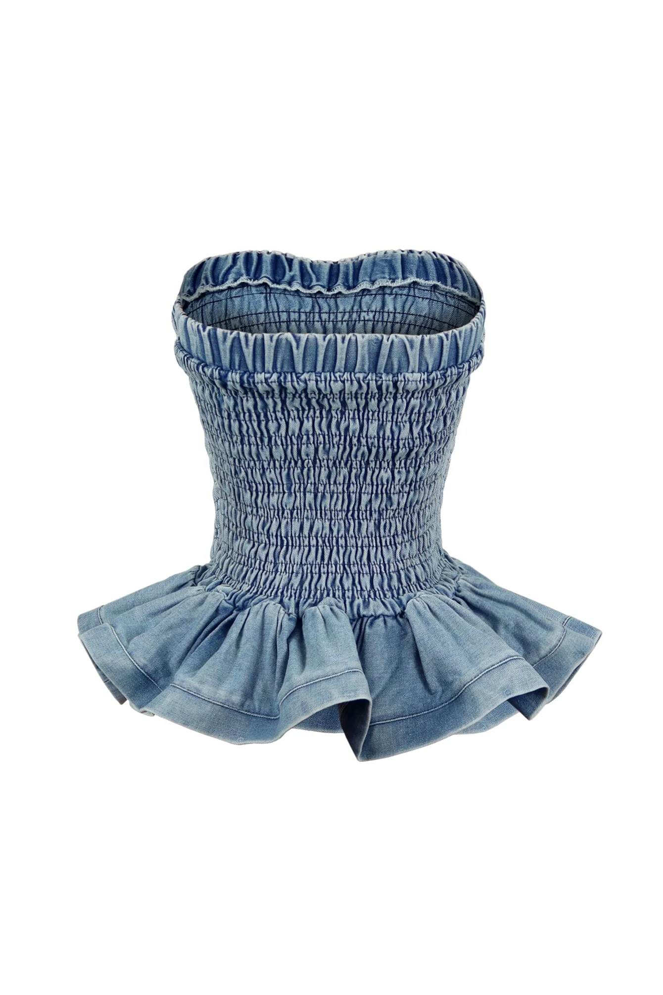 10166-Helena-Washed-Denim-Smocking-Tube-Top-3.webp Helena Washed Denim Smocking Tube Top