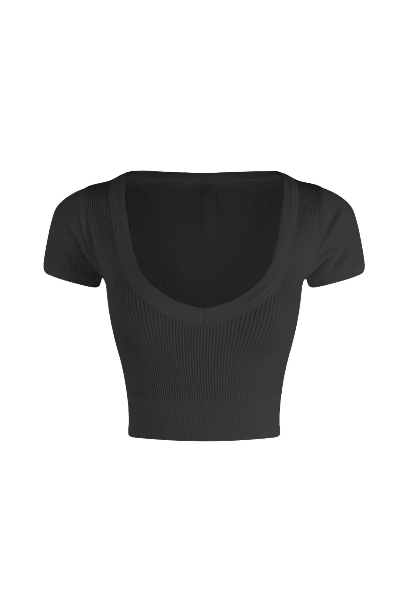 10402-Elnora-Ribbed-V-Neck-Short-Sleeve-Top-3.webp Elnora Ribbed V Neck Short Sleeve Top