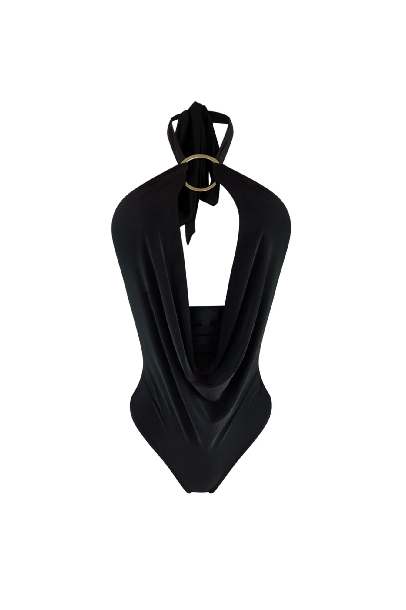 Hottest View Cowl Neck Halter Bodysuit