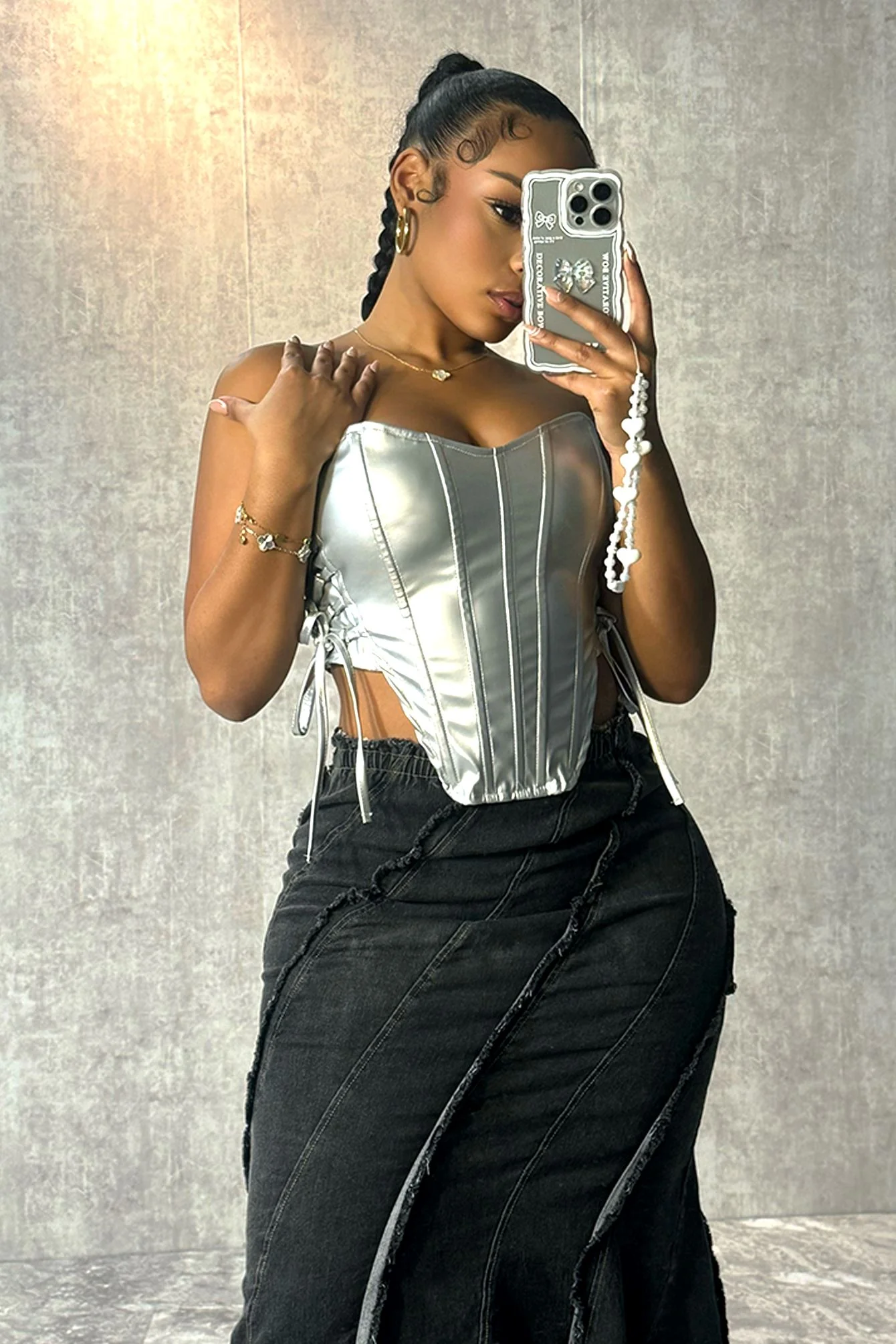 Too Hot Faux Leather Corset Top