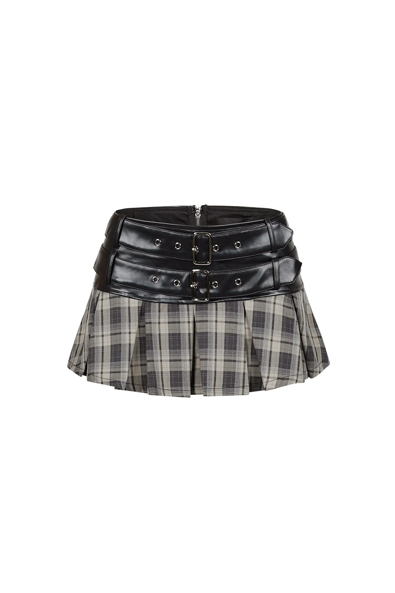 1240-Kazuma-Leather-Plaid-Contrast-Mini-Skirt-3.webp Kazuma Leather Plaid Contrast Mini Skirt