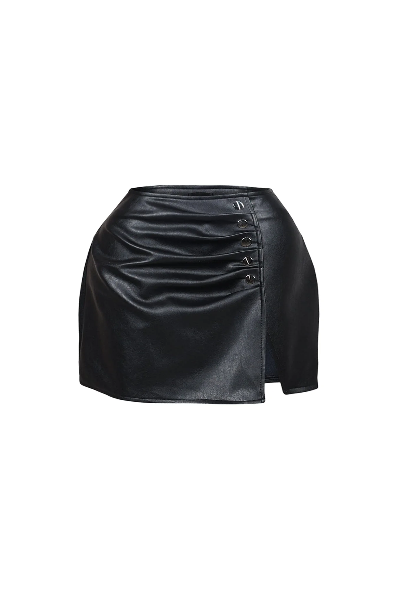 1341-Alina-Faux-Leather-Button-Slit-Mini-Skirt-3.webp Alina Faux Leather Button Slit Mini Skirt