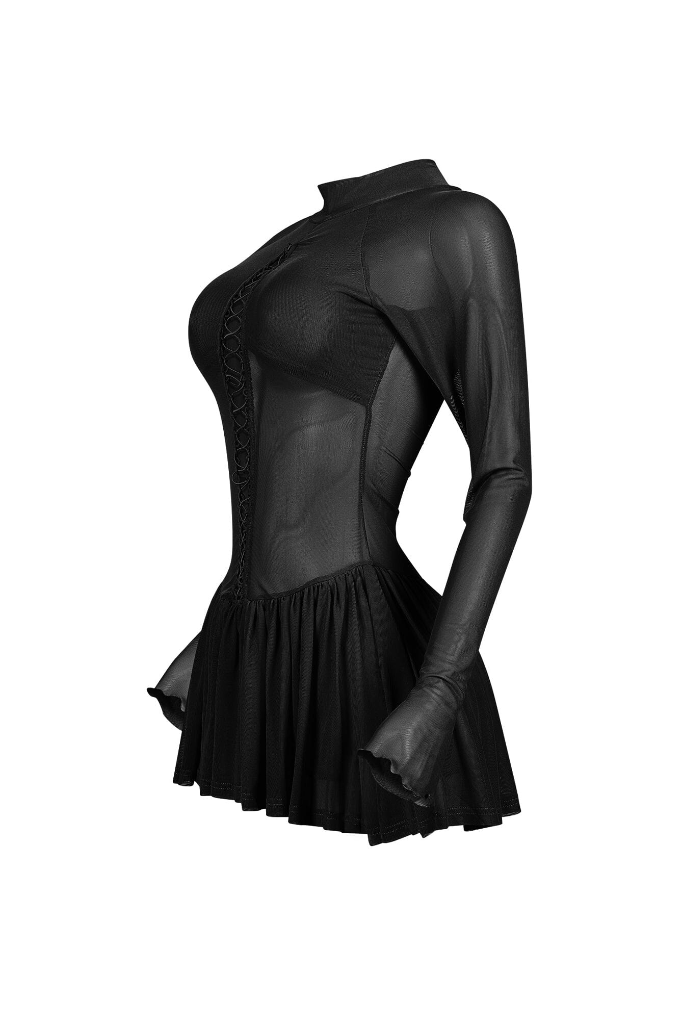 1606-Karasi-Mesh-Lace-Up-Flare-Mini-Dress-6.jpg Karasi Mesh Lace Up Flare Mini Dress