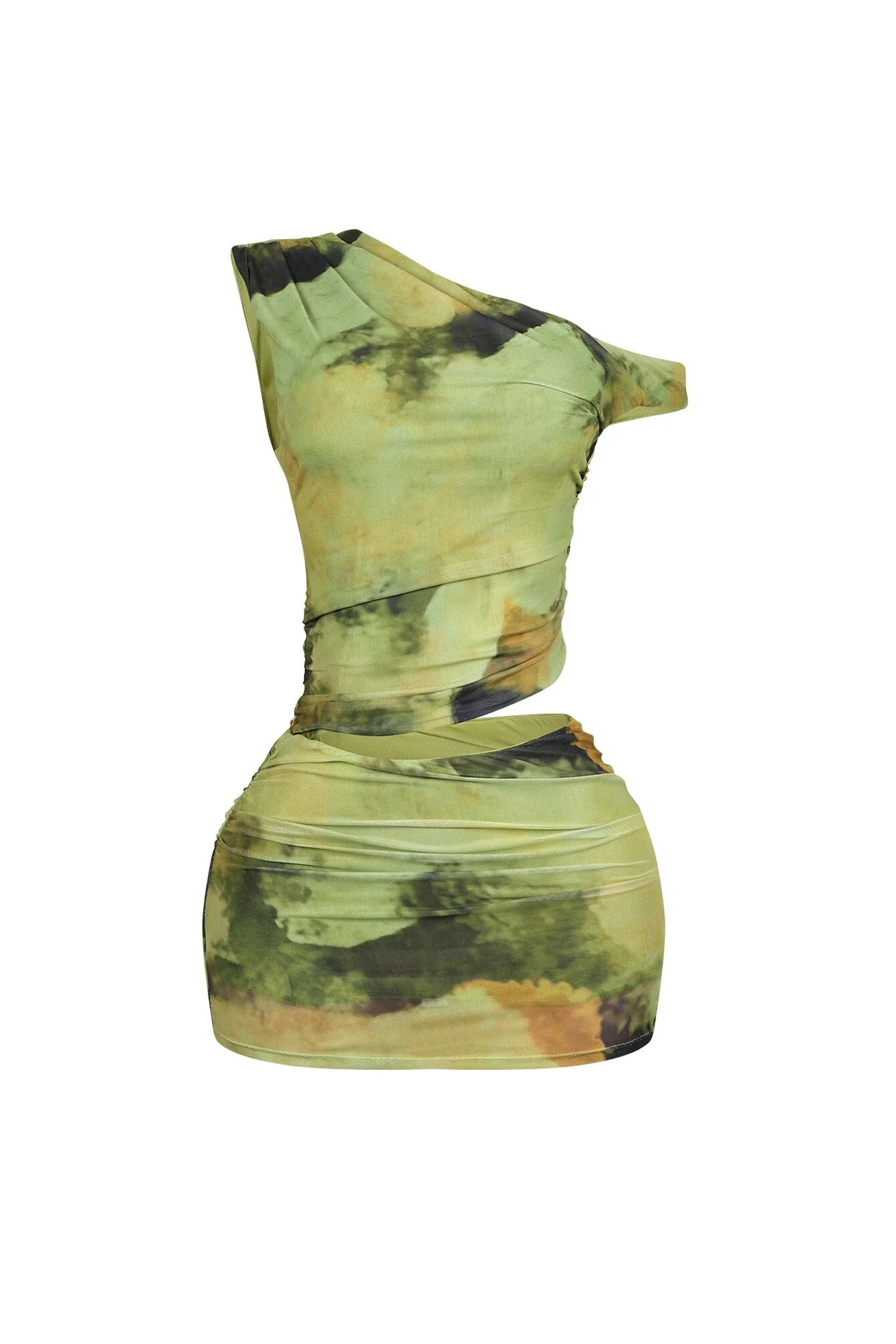 Cabo Mesh Print Cutout Mini Dress