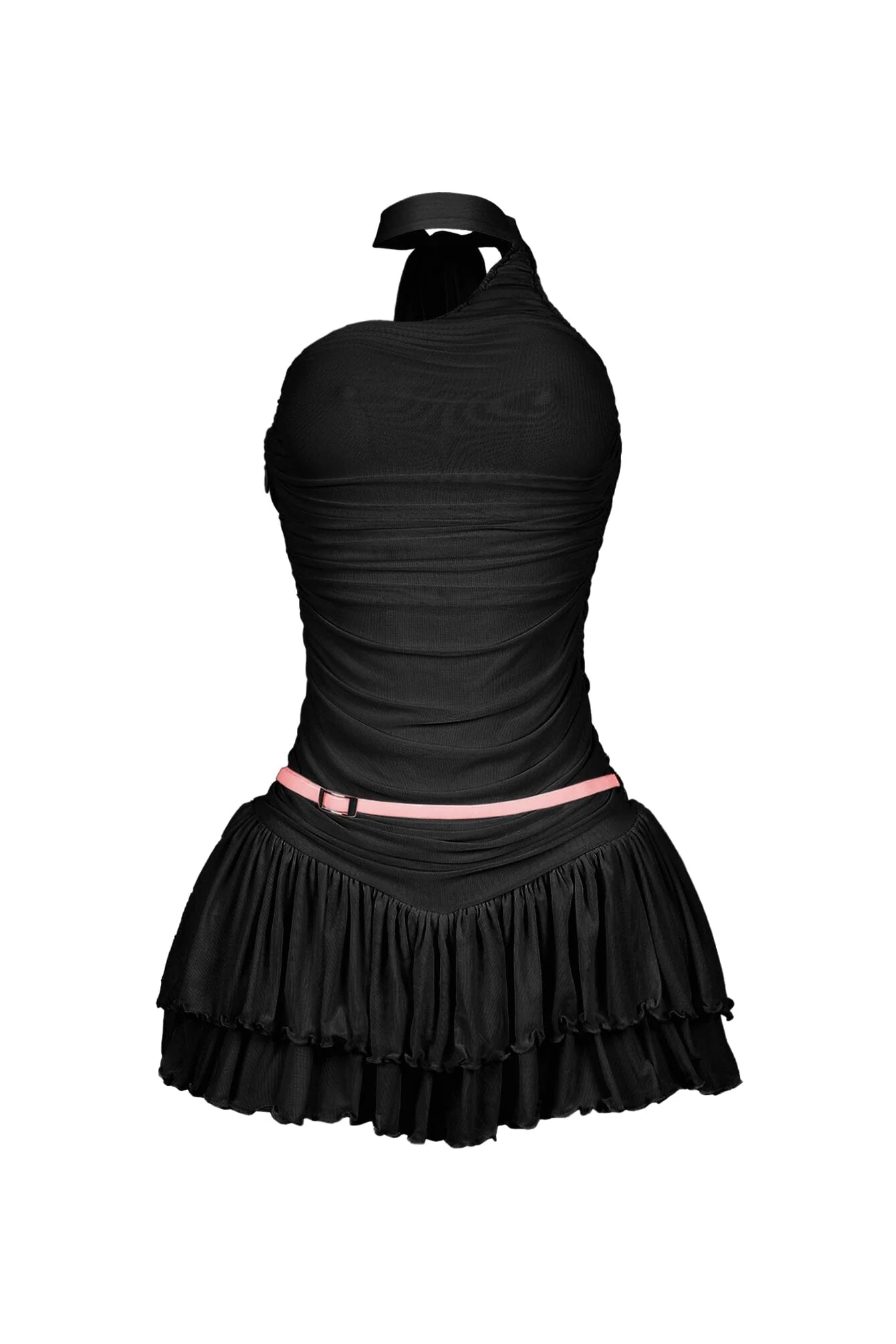 1998-Madeline-Mesh-One-Shoulder-Mini-Dress-With-Belt-6.webp Madeline Mesh One Shoulder Mini Dress With Belt