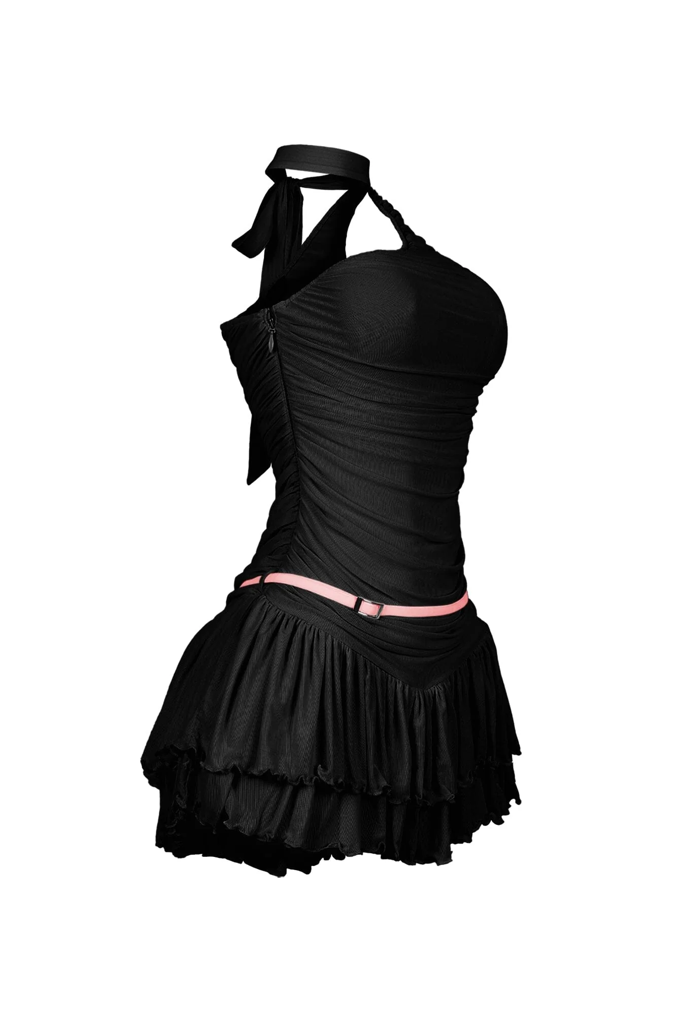 1998-Madeline-Mesh-One-Shoulder-Mini-Dress-With-Belt-8.webp Madeline Mesh One Shoulder Mini Dress With Belt