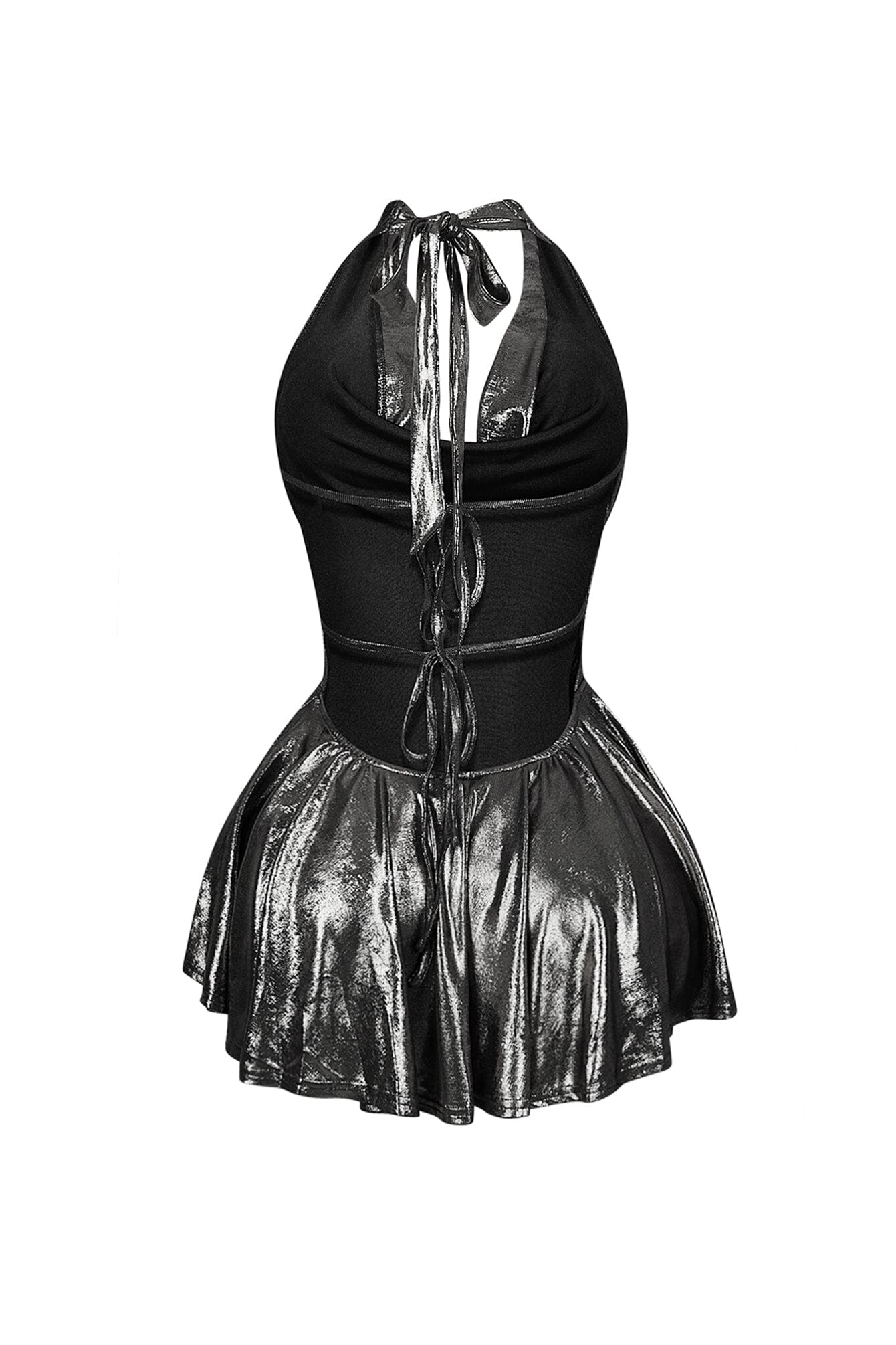 203-Lilybeth-Foil-Halter-Flare-Mini-Dress-10.jpg Lilybeth Foil Halter Flare Mini Dress