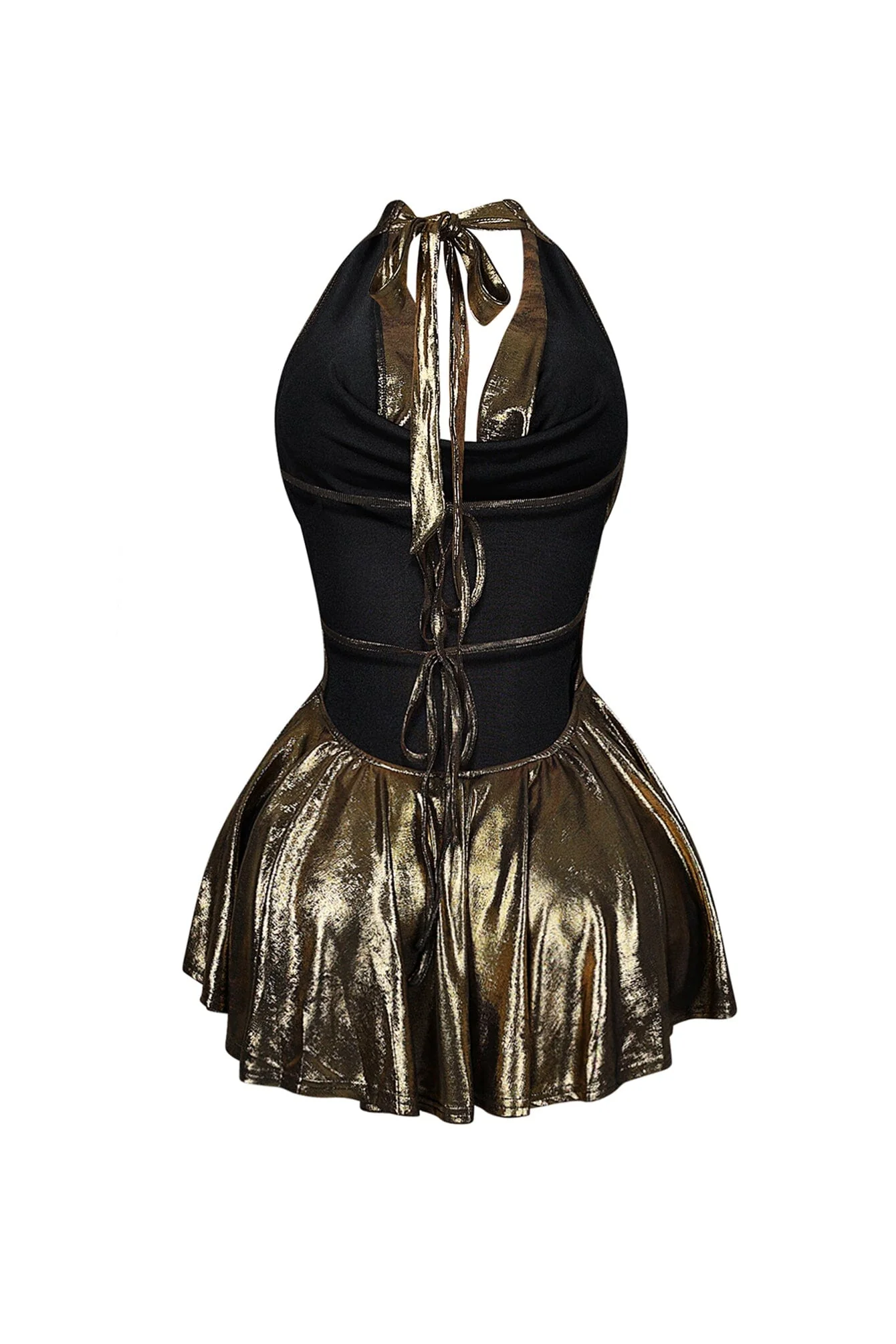 203-Lilybeth-Foil-Halter-Flare-Mini-Dress-11.webp Lilybeth Foil Halter Flare Mini Dress