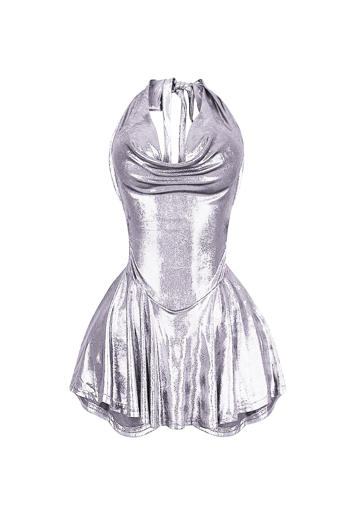 203-Lilybeth-Foil-Halter-Flare-Mini-Dress-9.jpg Lilybeth Foil Halter Flare Mini Dress