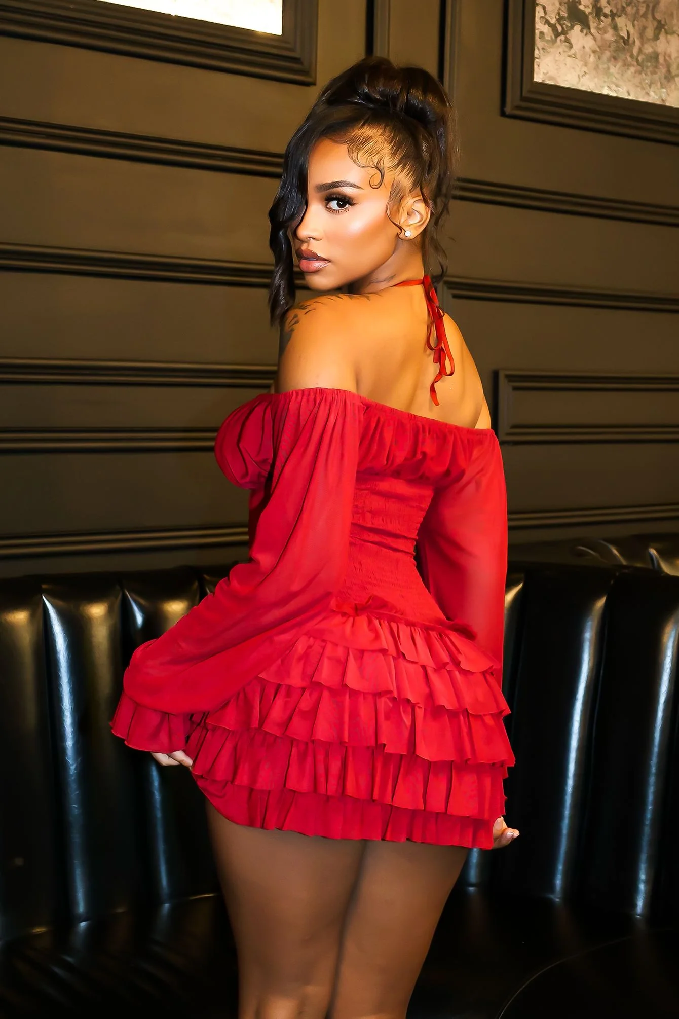 2097-Regal-Yet-Structured-Ruffle-Mini-Dress-3.webp Regal Yet Structured Ruffle Mini Dress