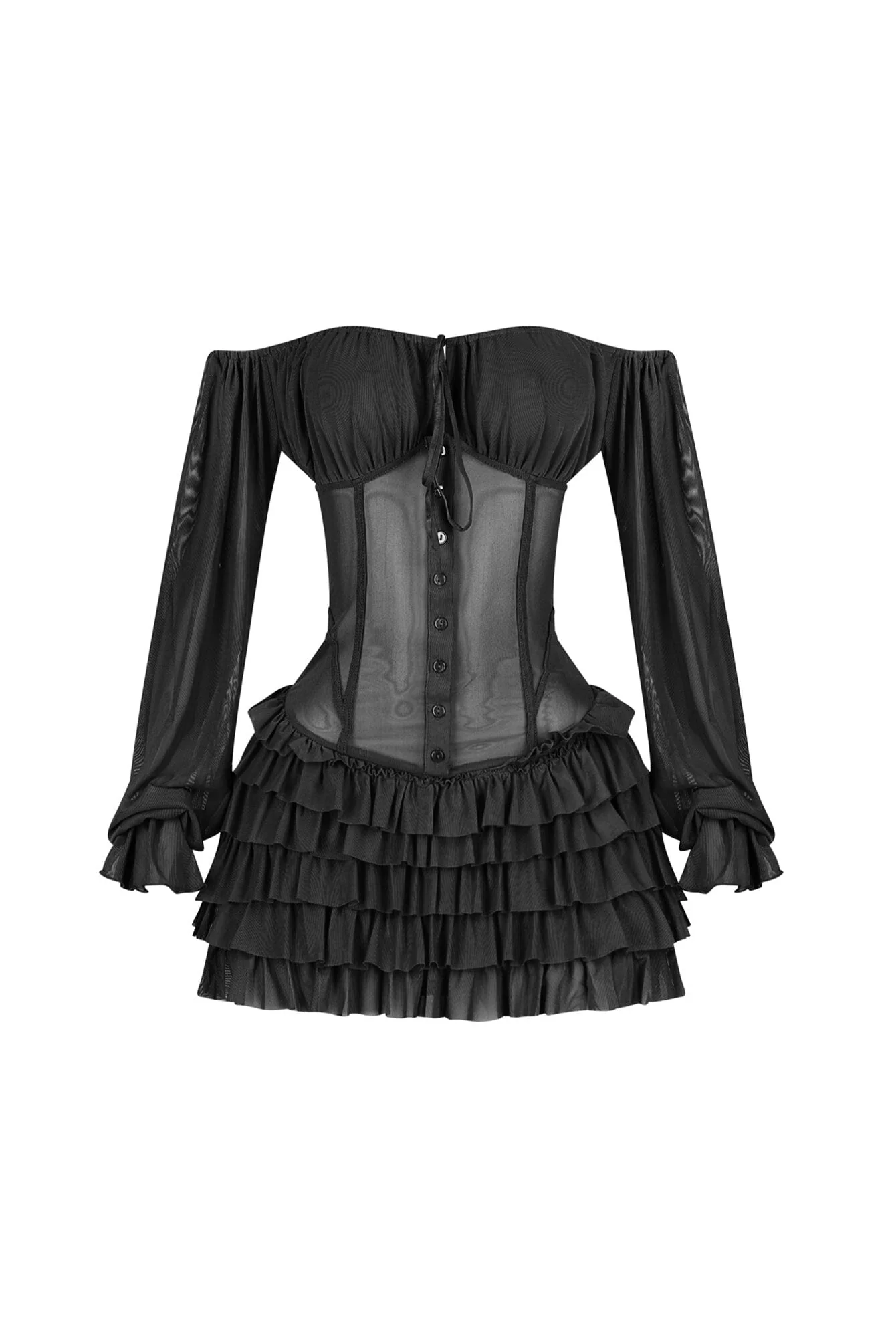 2097-Regal-Yet-Structured-Ruffle-Mini-Dress-4.webp Regal Yet Structured Ruffle Mini Dress