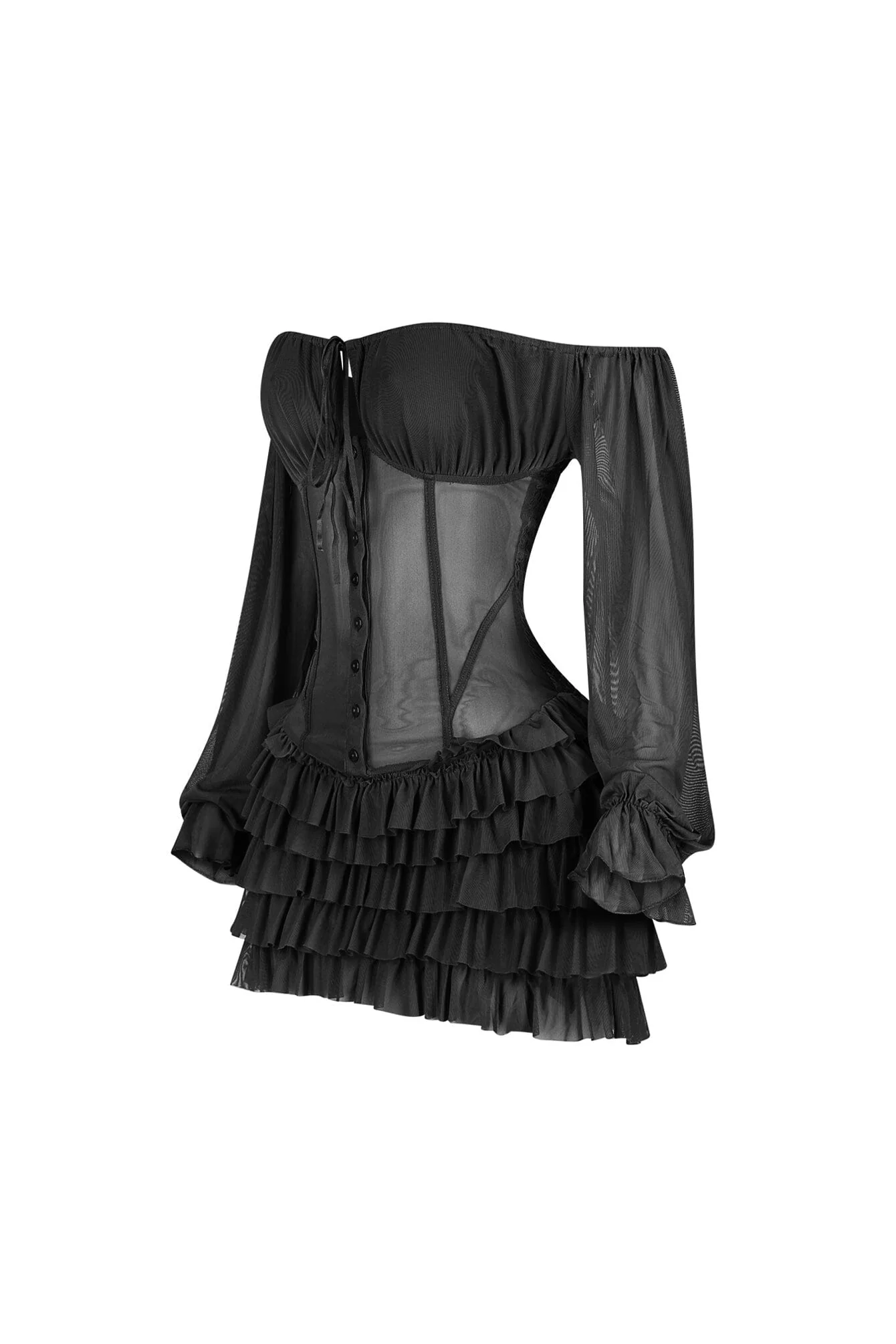 2097-Regal-Yet-Structured-Ruffle-Mini-Dress-6.webp Regal Yet Structured Ruffle Mini Dress