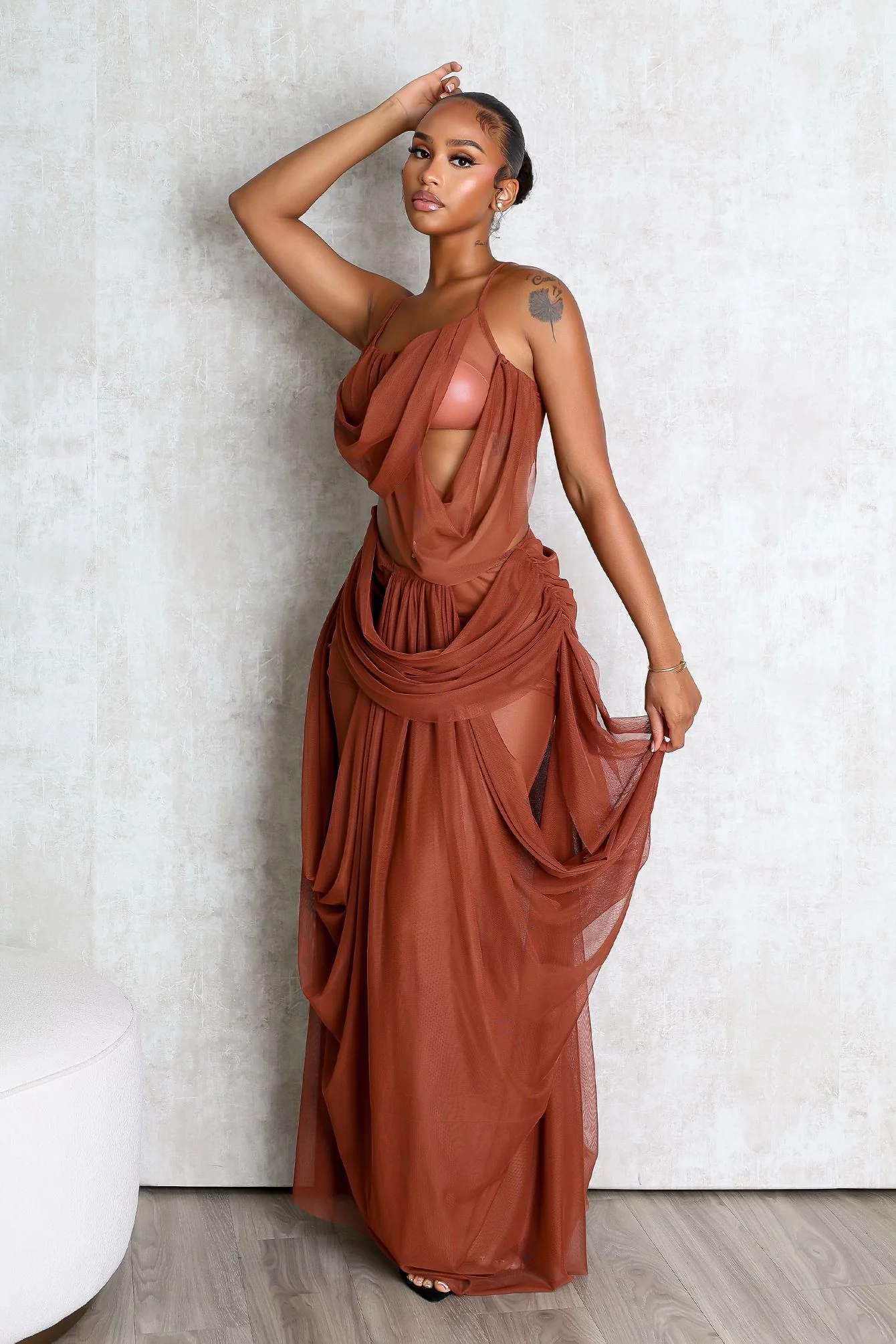 Vespera Mesh Tank Maxi Dress