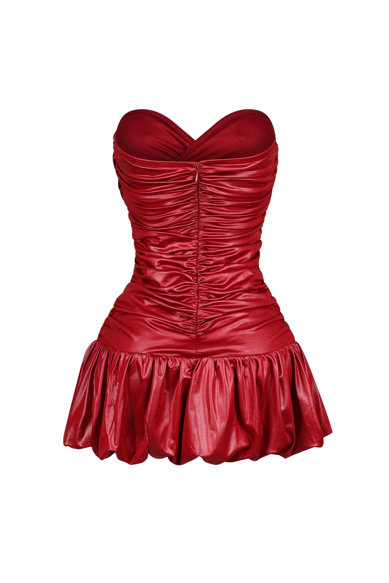 2260-Mikah-Shiny-Ruched-Bubble-Mini-Dress-10.webp Mikah Shiny Ruched Bubble Mini Dress