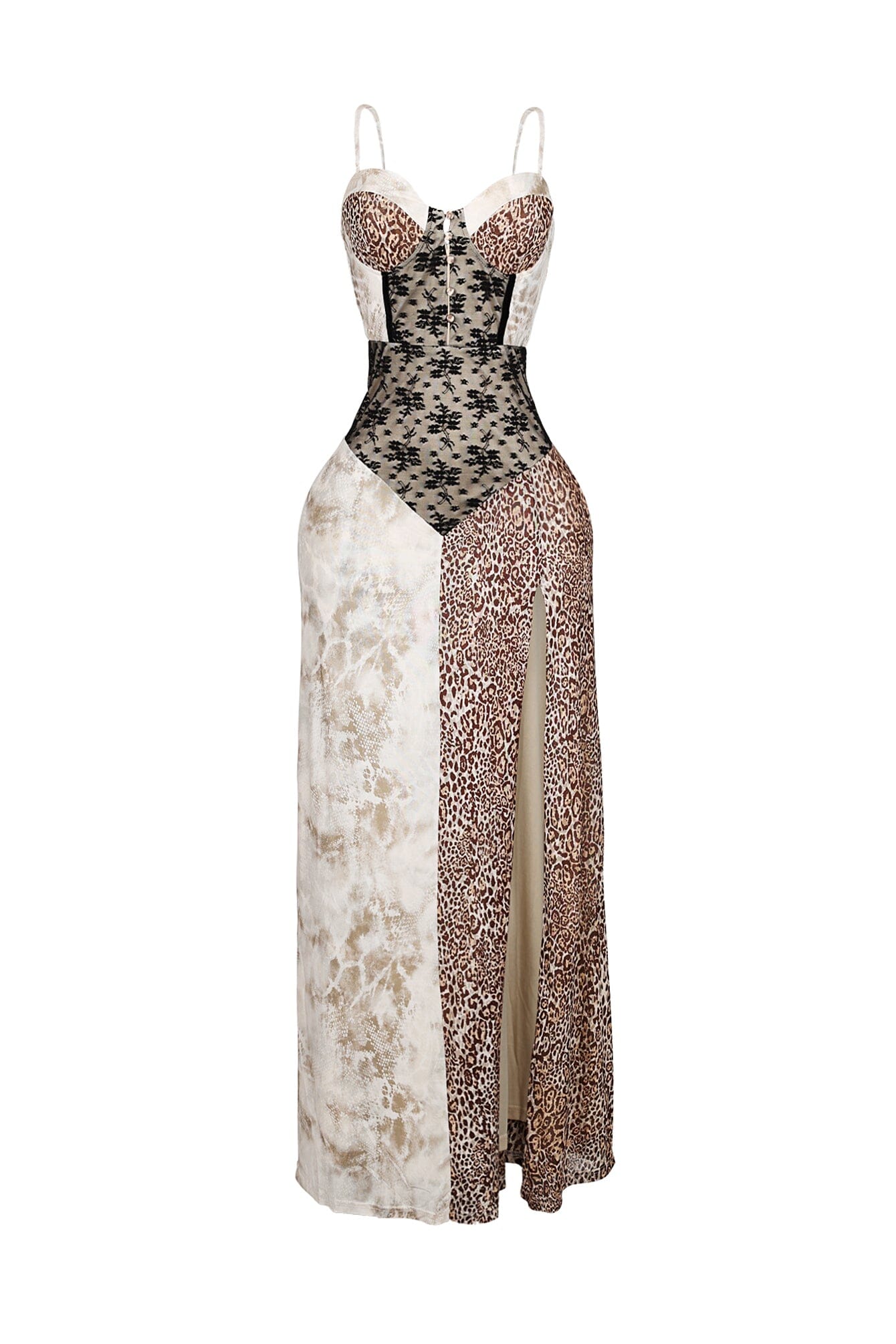 2397-Ferolace-Animal-Mixed-Bustier-Maxi-Dress-4.jpg Ferolace Animal Mixed Bustier Maxi Dress