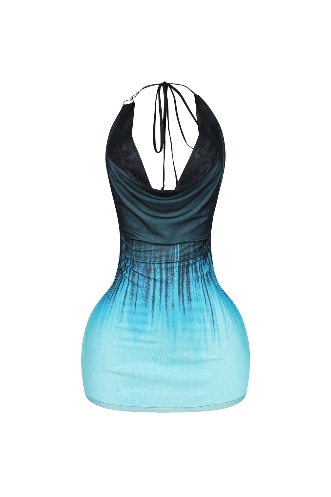 2569-Turquoise-Cowl-Neck-O-Ring-Mini-Dress-3.webp Turquoise Cowl Neck O Ring Mini Dress