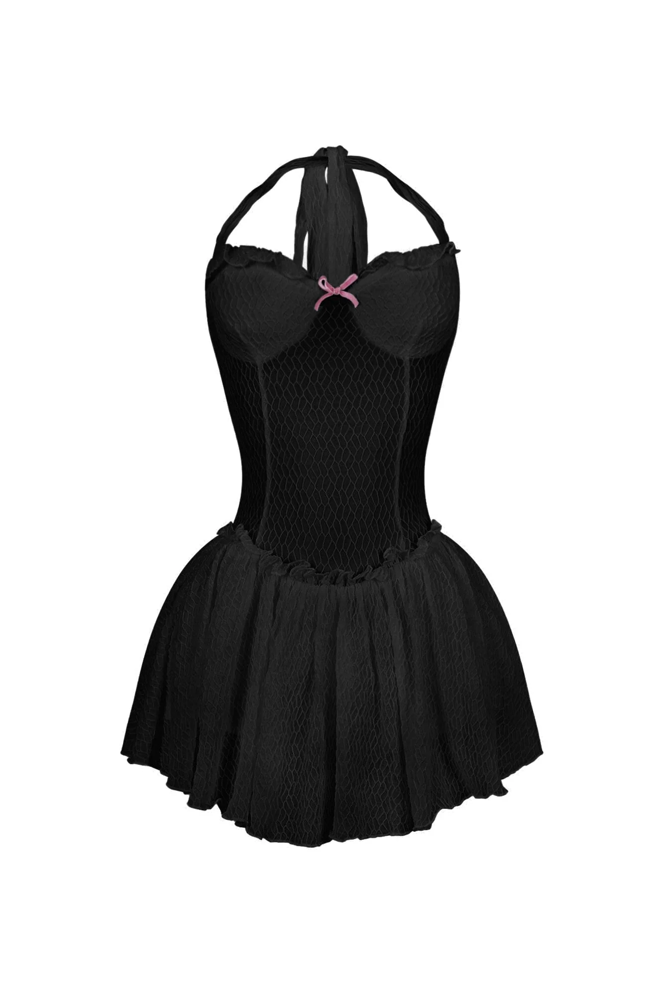 2607-Selah-Lace-Halter-Mini-Dress-With-Bow-7.webp Selah Lace Halter Mini Dress With Bow