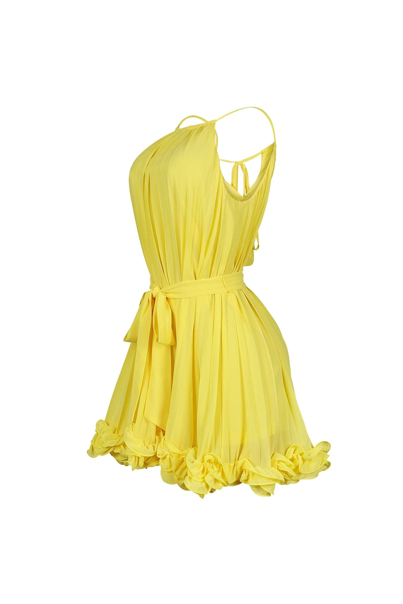 2703-Yoneko-Mesh-Ruffled-Halter-Neck-Mini-Dress-9.webp Yoneko Mesh Ruffled Halter Neck Mini Dress