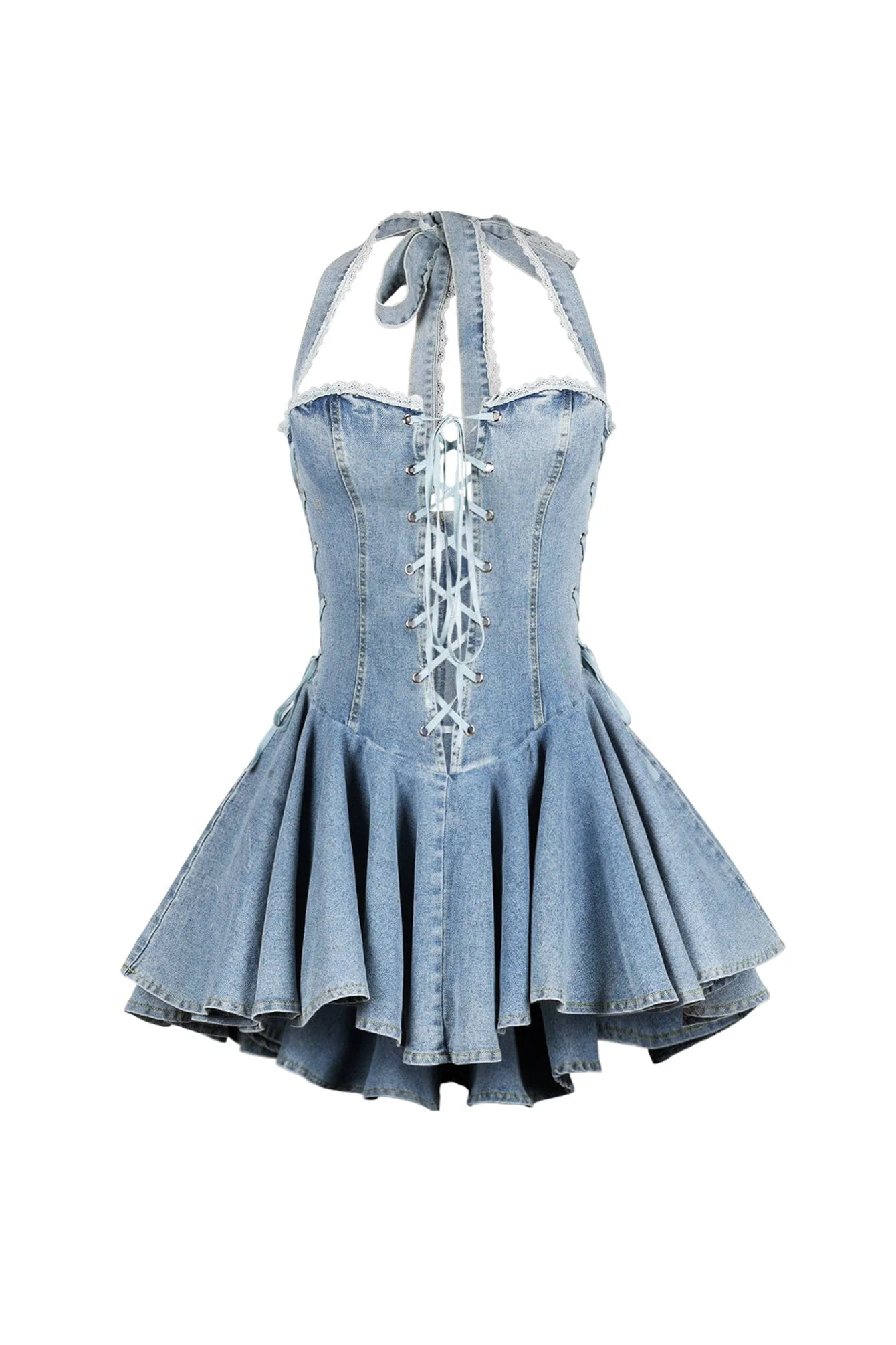 2747-Bluebell-Lace-Up-Denim-Halter-Mini-Dress-4.webp Bluebell Lace Up Denim Halter Mini Dress