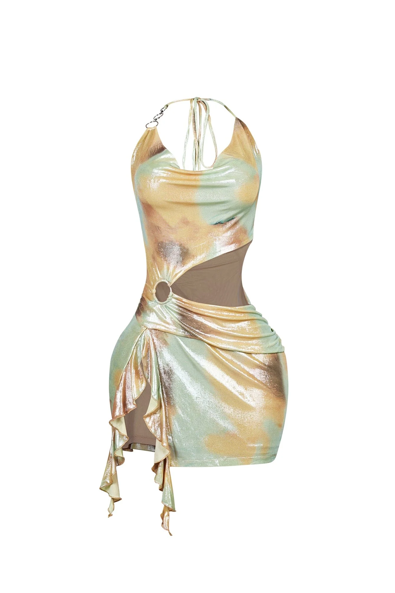 2796-Minimal-Foil-Mini-Dress-With-O-Ring-3.webp Minimal Foil Mini Dress With O Ring