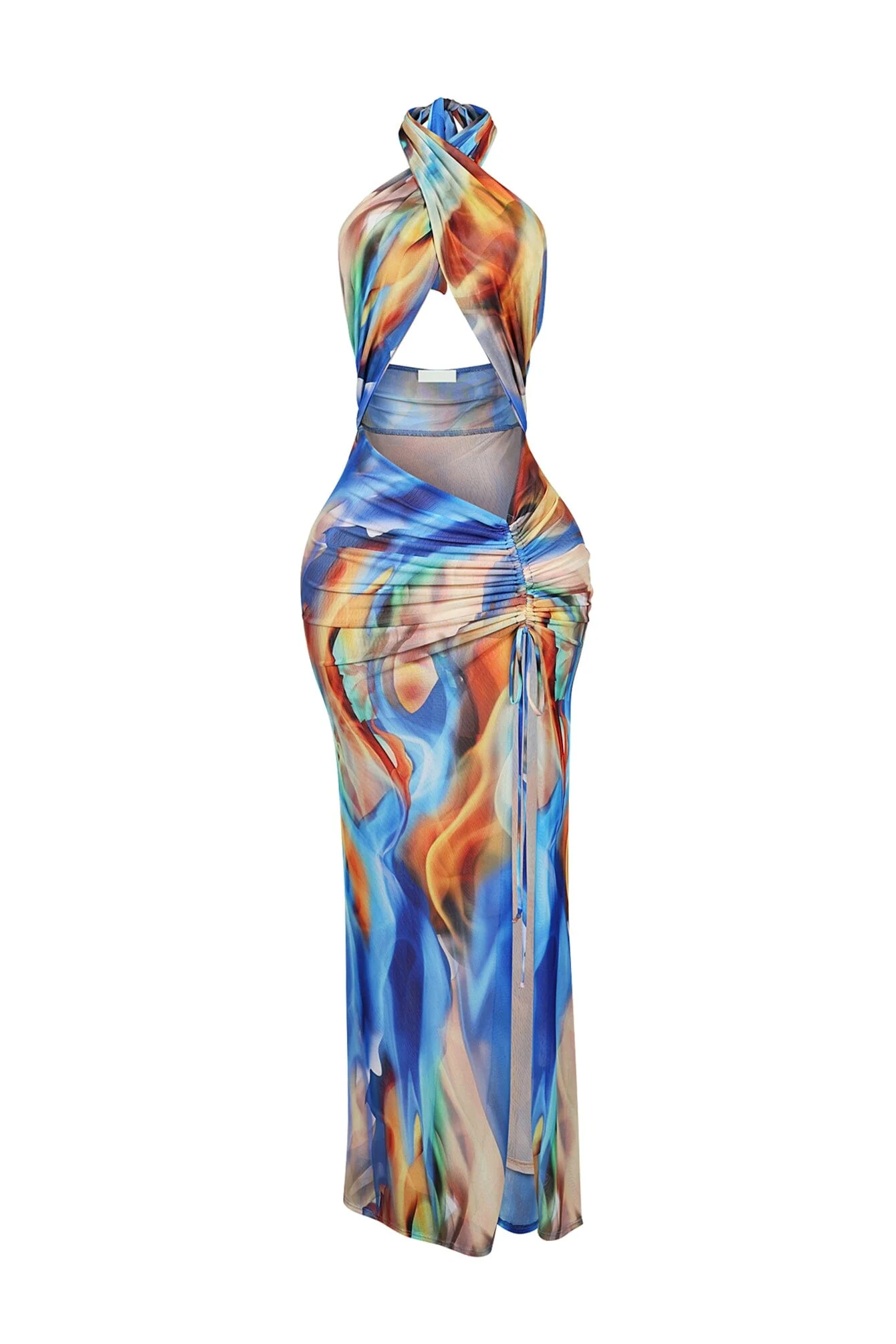 2856-Blue-Marble-Printed-Mesh-Halter-Dress-4.webp Blue Marble Printed Mesh Halter Dress