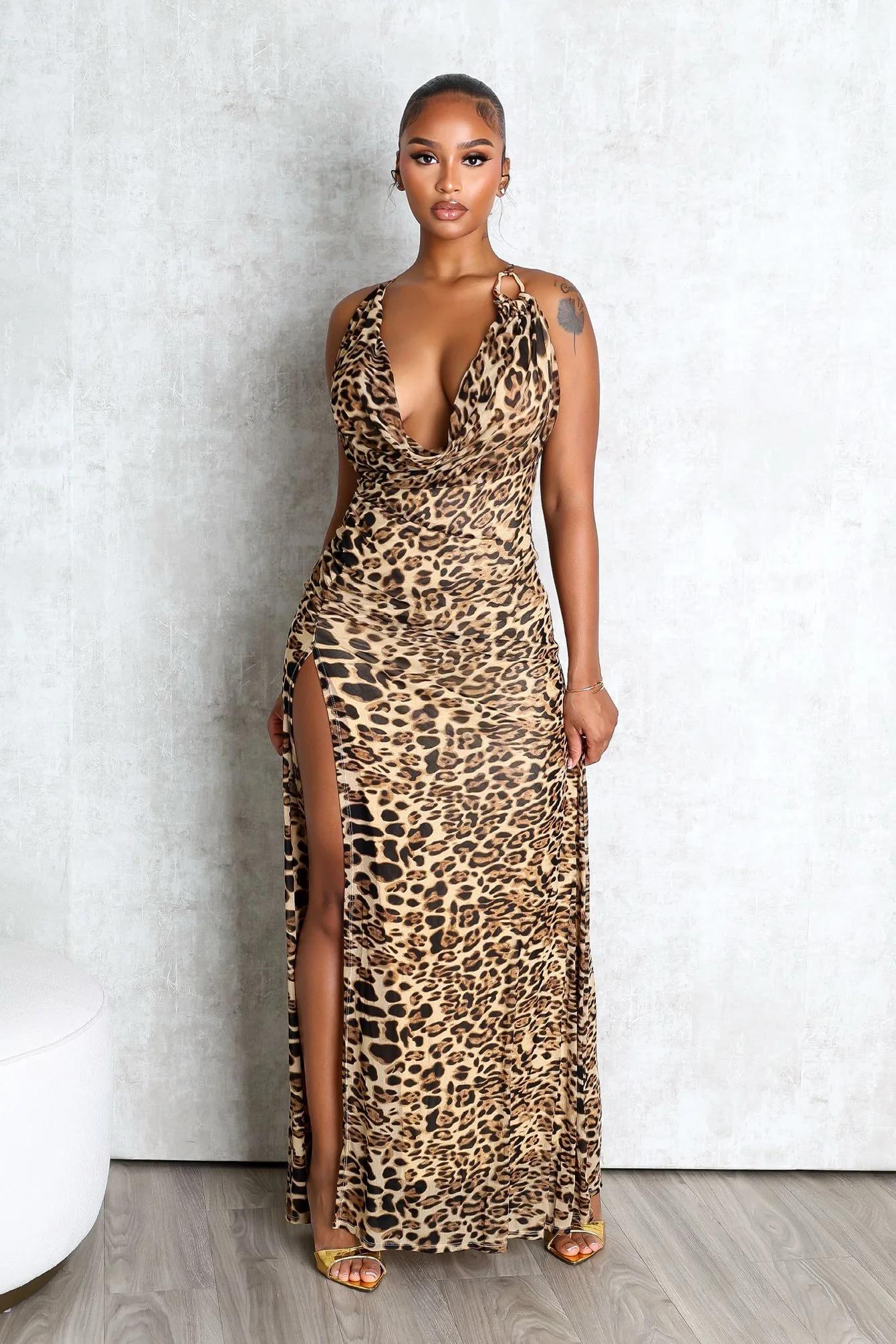 Monsoon Leopard Mesh Maxi Dress