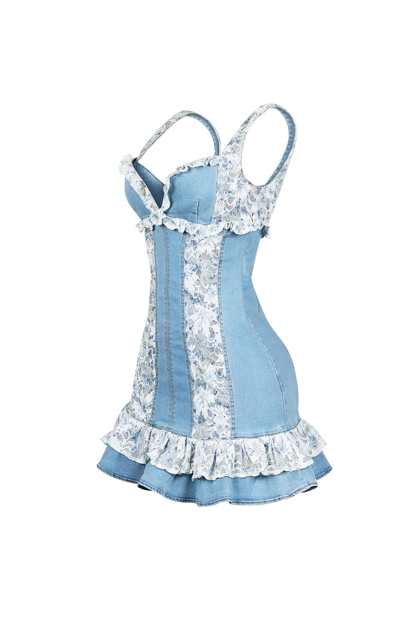 2882-Lace-Ember-Denim-Mini-Dress-3.jpg Lace Ember Denim Mini Dress