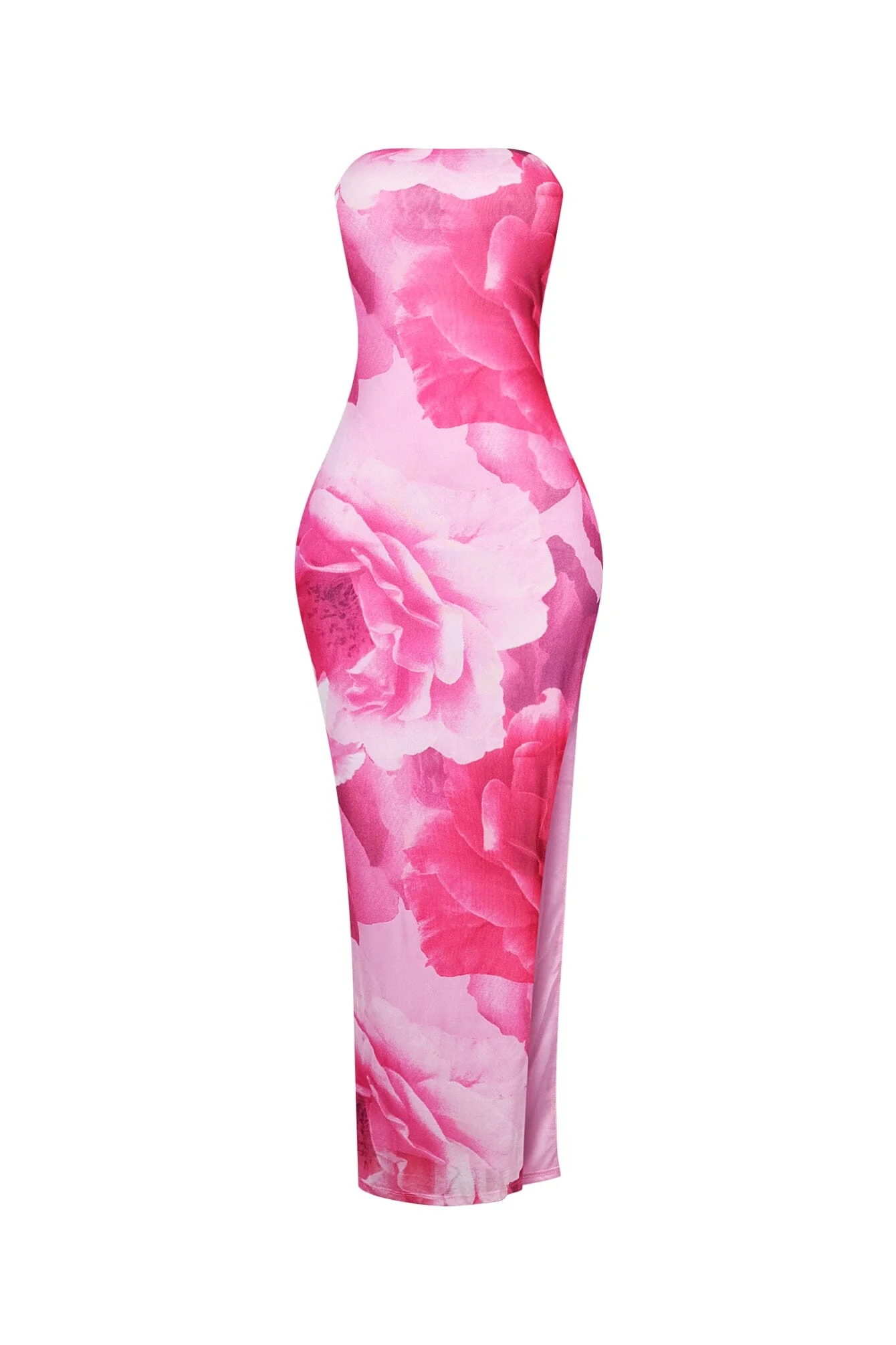 2916-Powdery-Floral-Print-Tube-Maxi-Dress-3.webp Powdery Floral Print Tube Maxi Dress