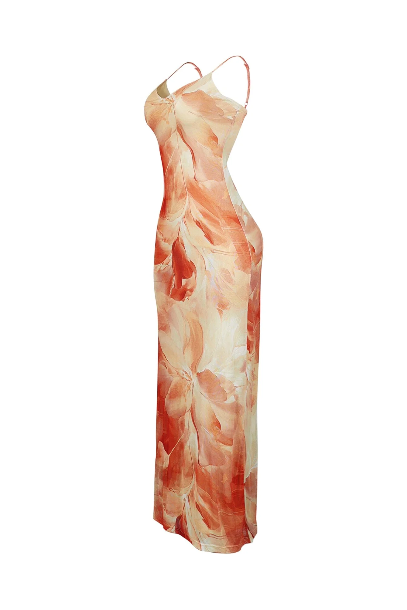 2964-Coral-Blush-Mesh-Print-Maxi-Dress-4.webp Coral Blush Mesh Print Maxi Dress