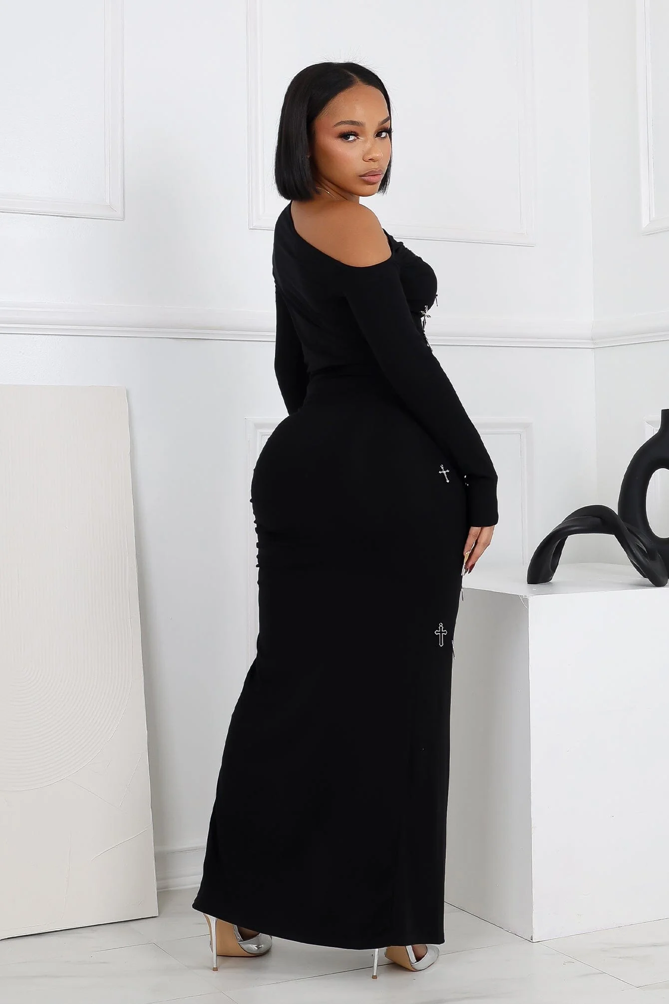 Set Me Free Cross Metal Maxi Dress