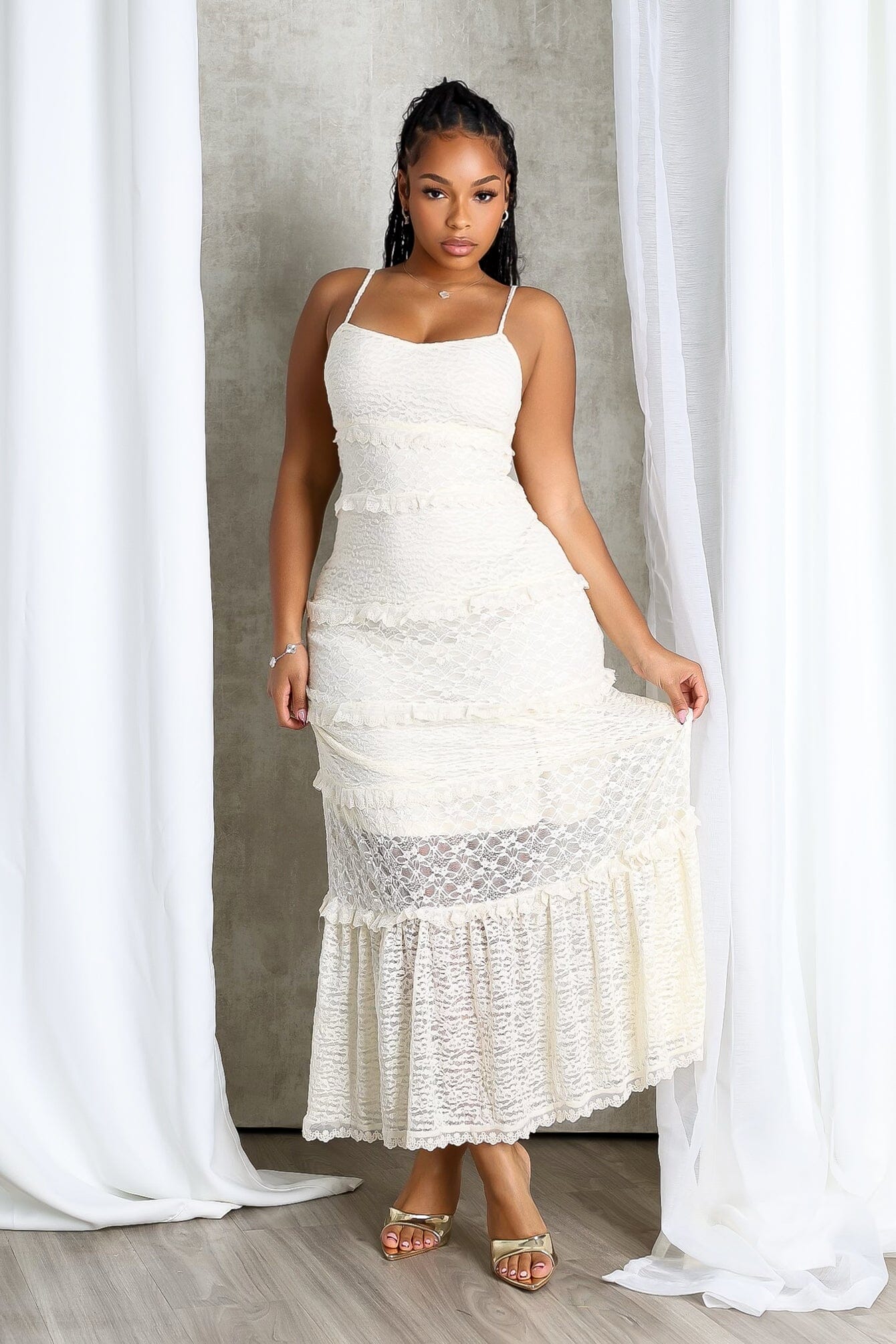 Morning Oath Flowy Lace Maxi Dress