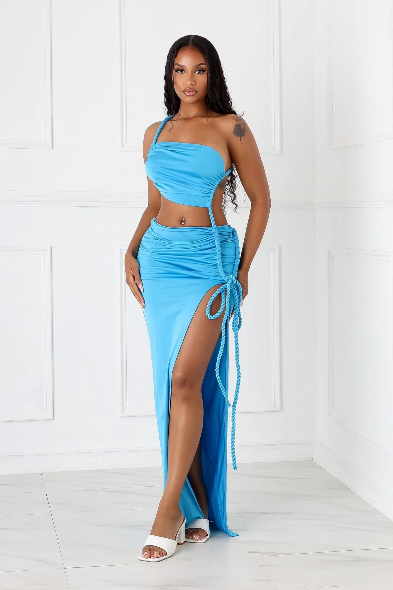 Santorini Twist Cutout Maxi Dress