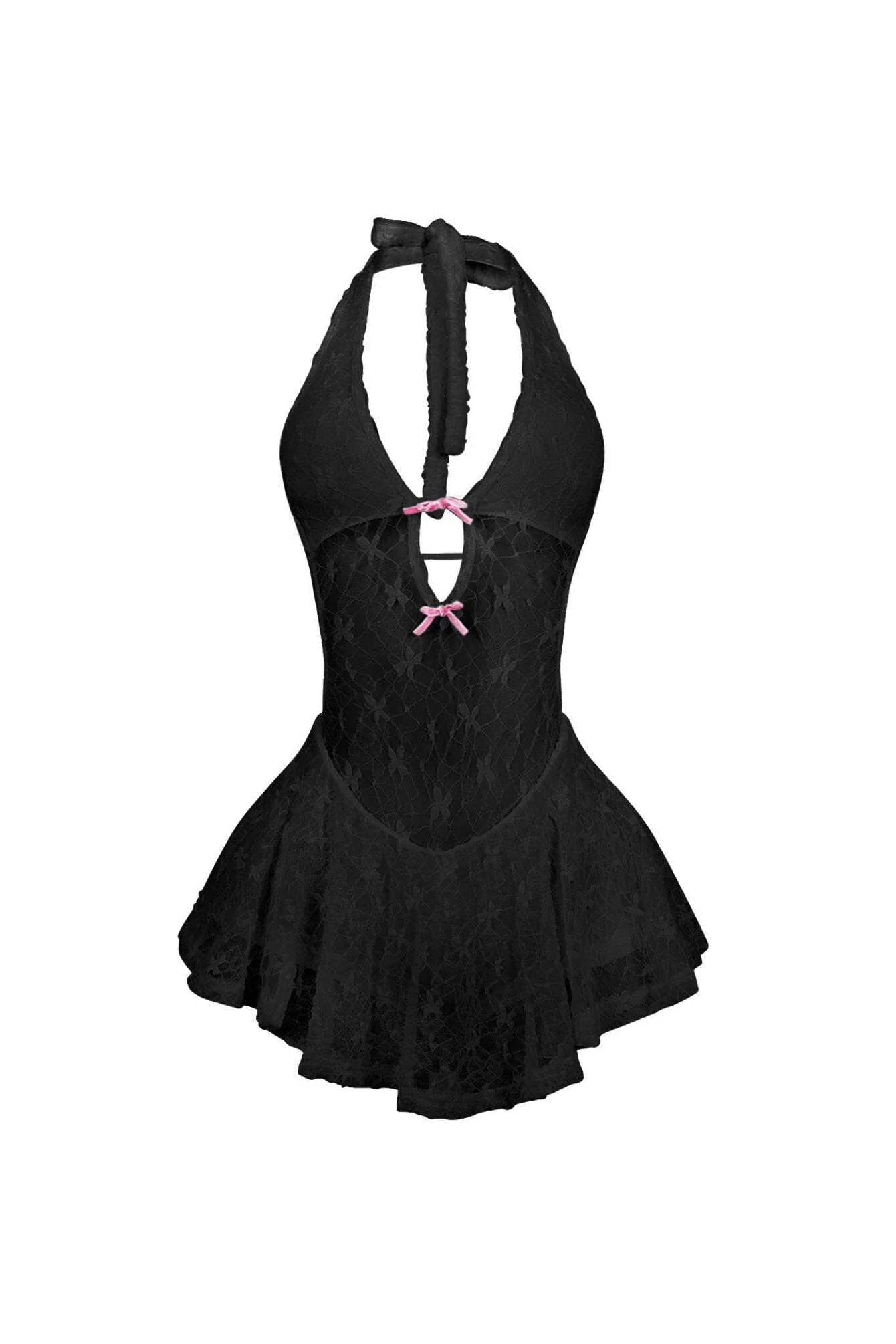 3145-Kiyomi-Halter-Neck-Mesh-Lace-Mini-Dress-7.webp Kiyomi Halter Neck Mesh Lace Mini Dress