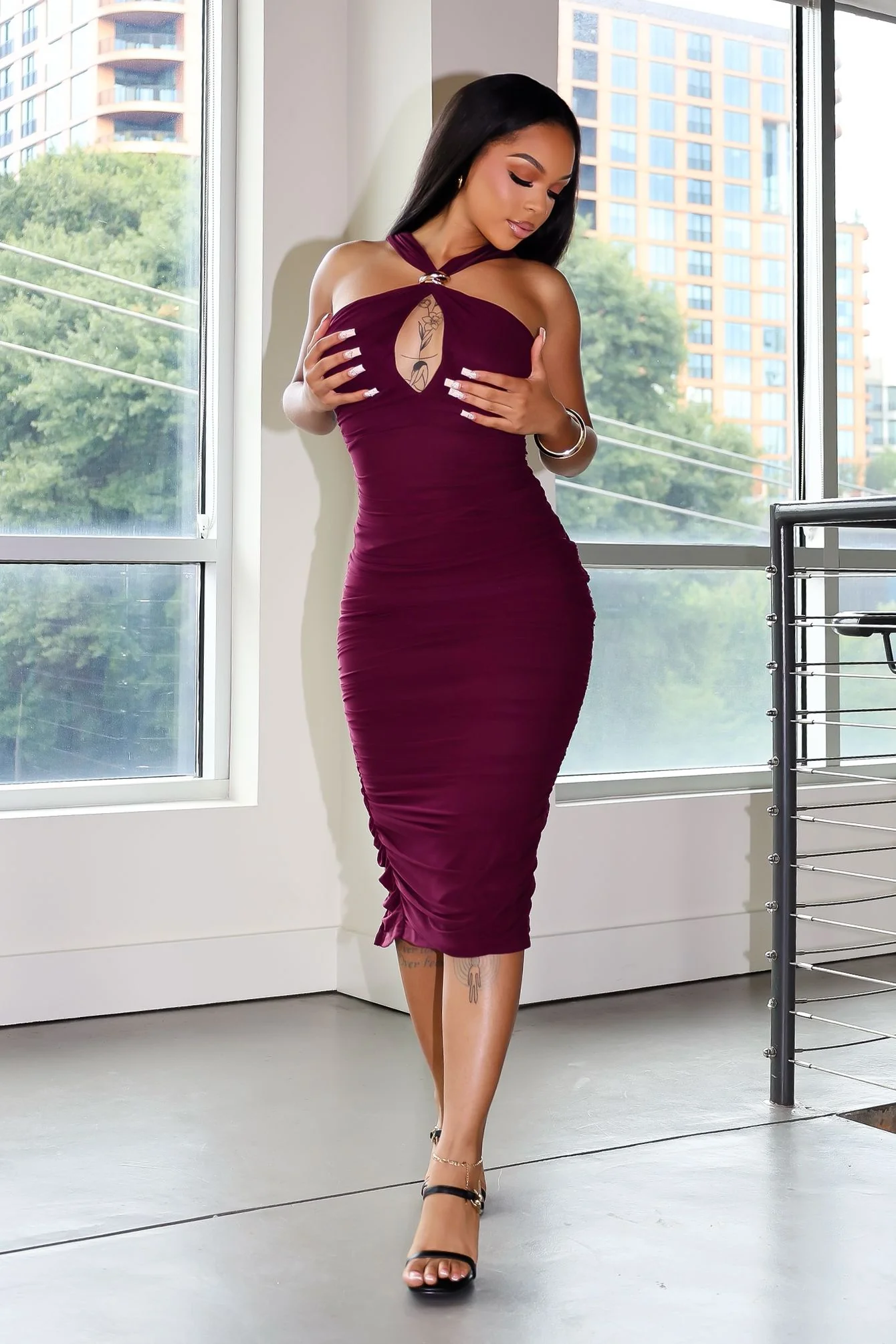 Brera Sway Ruched Midi Dress