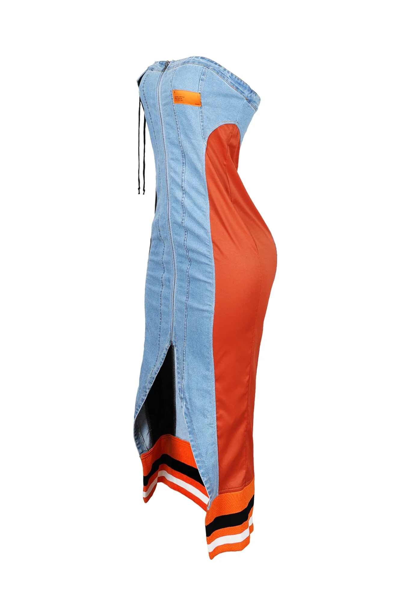 3522-Raw-Edge-Color-Blocked-Denim-Midi-Dress-4.webp Raw Edge Color Blocked Denim Midi Dress