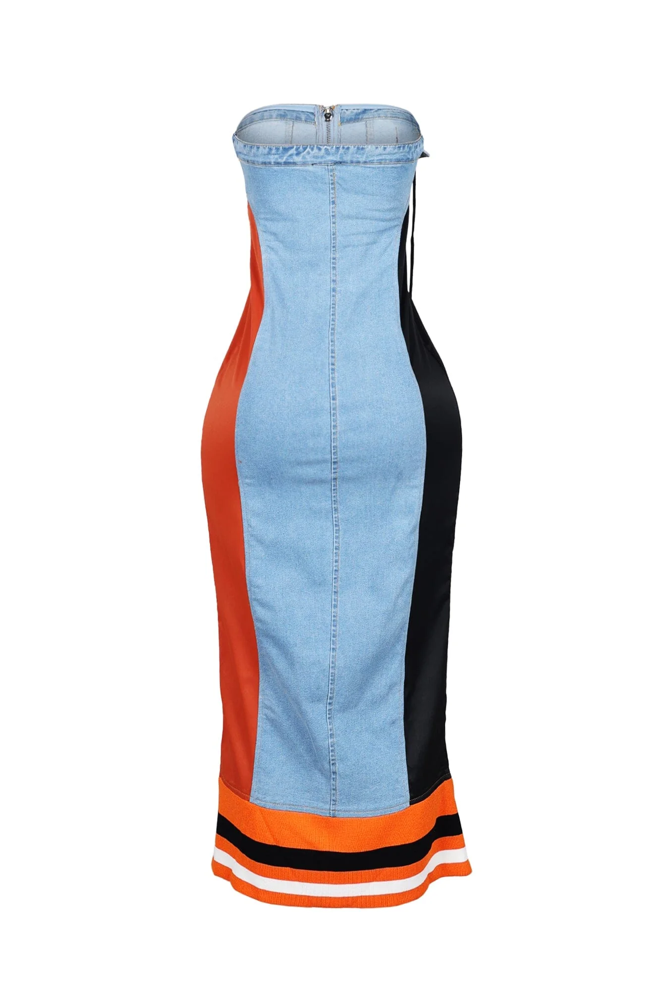 3522-Raw-Edge-Color-Blocked-Denim-Midi-Dress-5.webp Raw Edge Color Blocked Denim Midi Dress