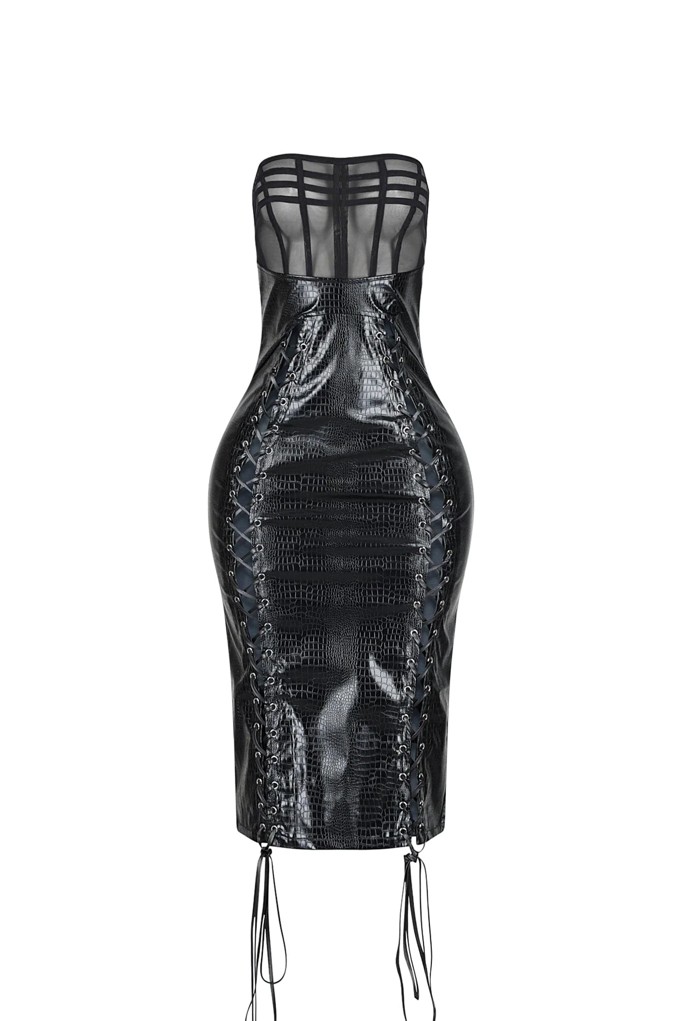 3713-Alexis-Lace-Up-PU-Midi-Dress-3.webp Alexis Lace Up PU Midi Dress