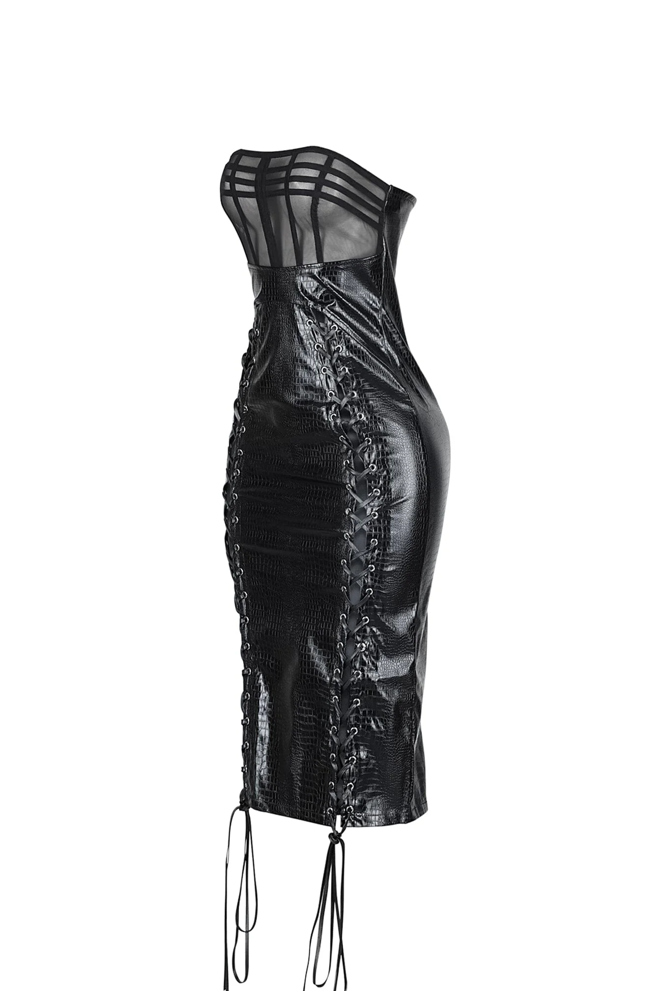 3713-Alexis-Lace-Up-PU-Midi-Dress-4.webp Alexis Lace Up PU Midi Dress