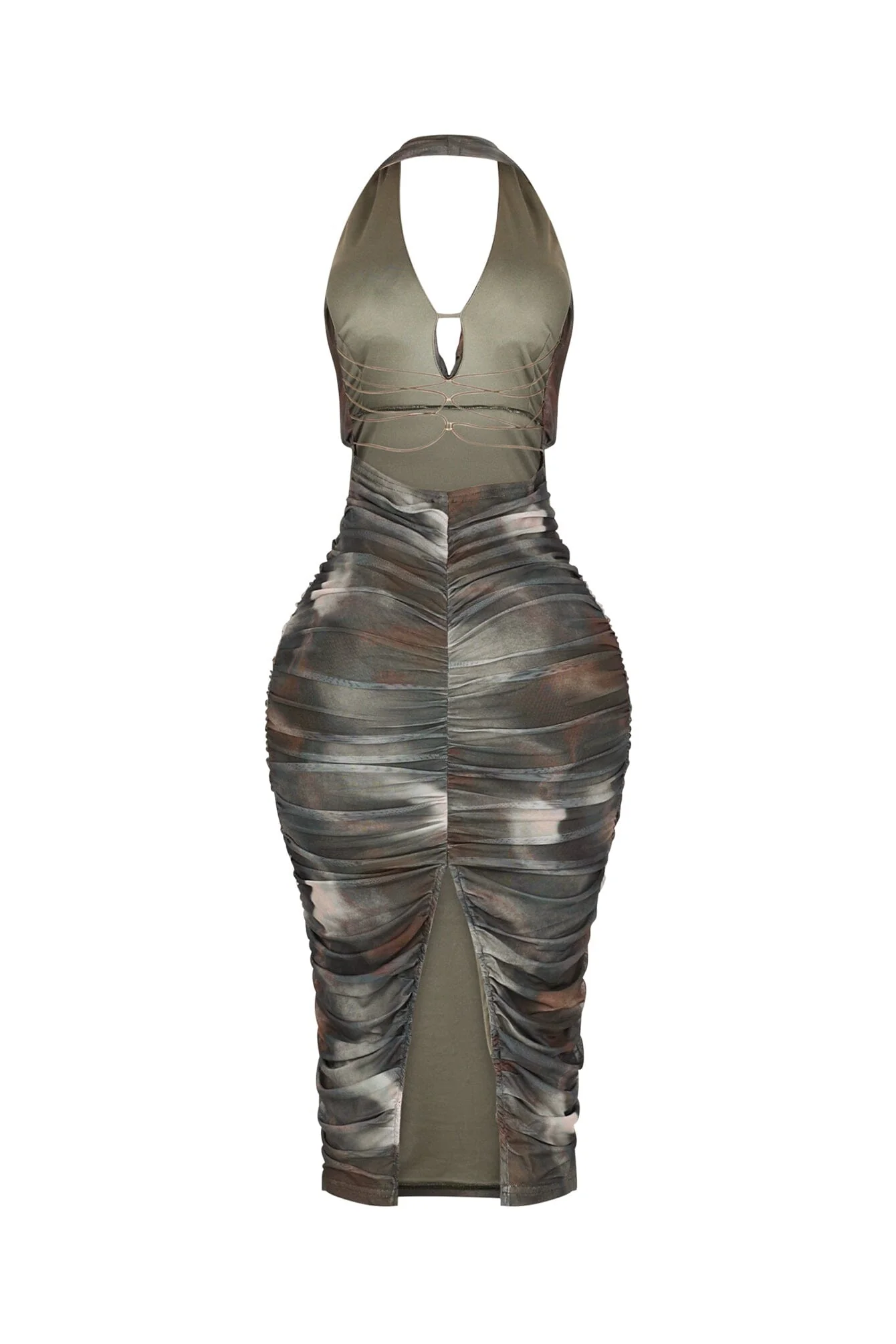 3725-Olivine-Mesh-Print-Ruched-Dress-5.webp Olivine Mesh Print Ruched Dress