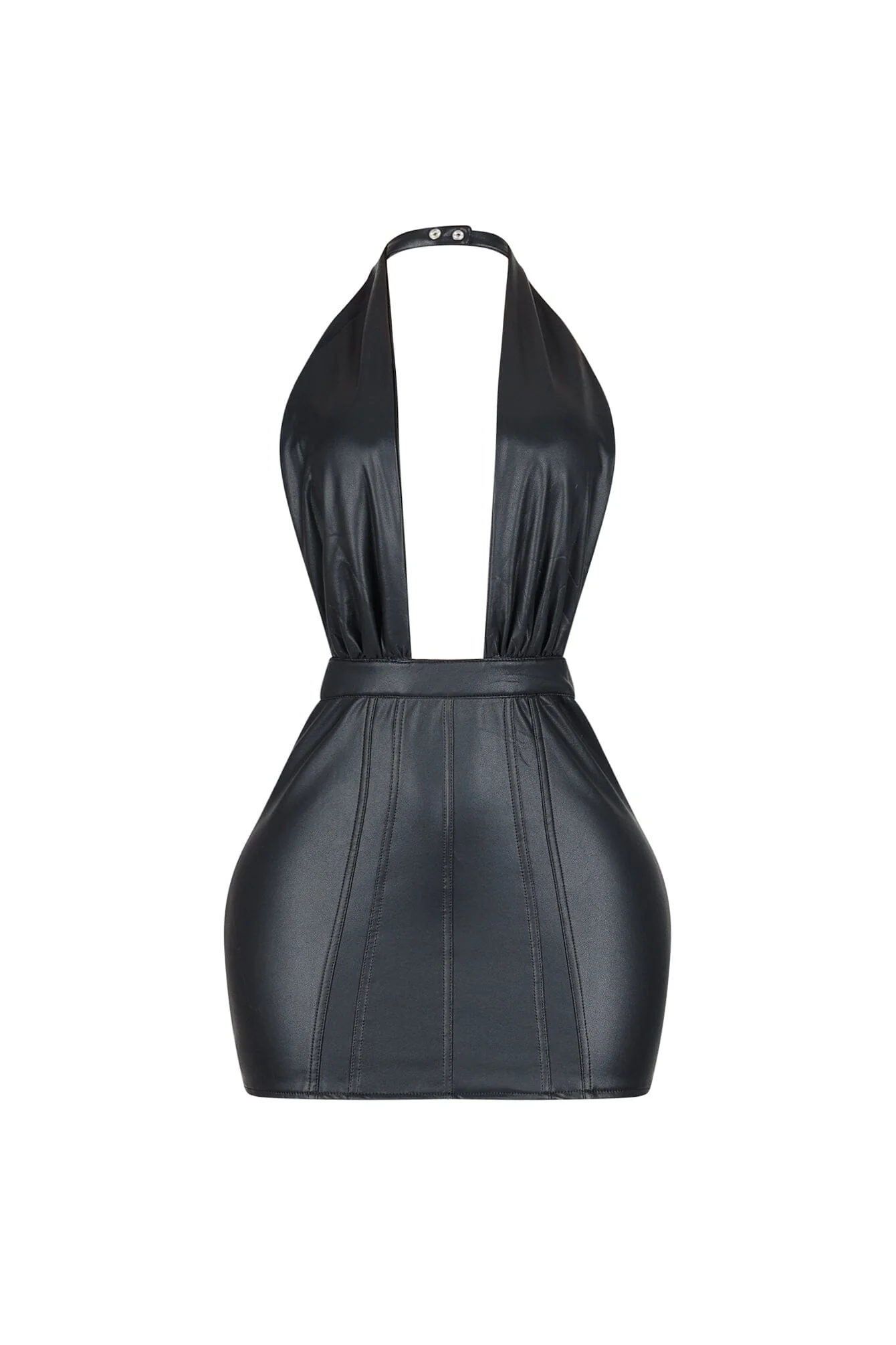 3774-Marfa-PU-Deep-V-Neck-Dress-3.webp Marfa PU Deep V Neck Dress