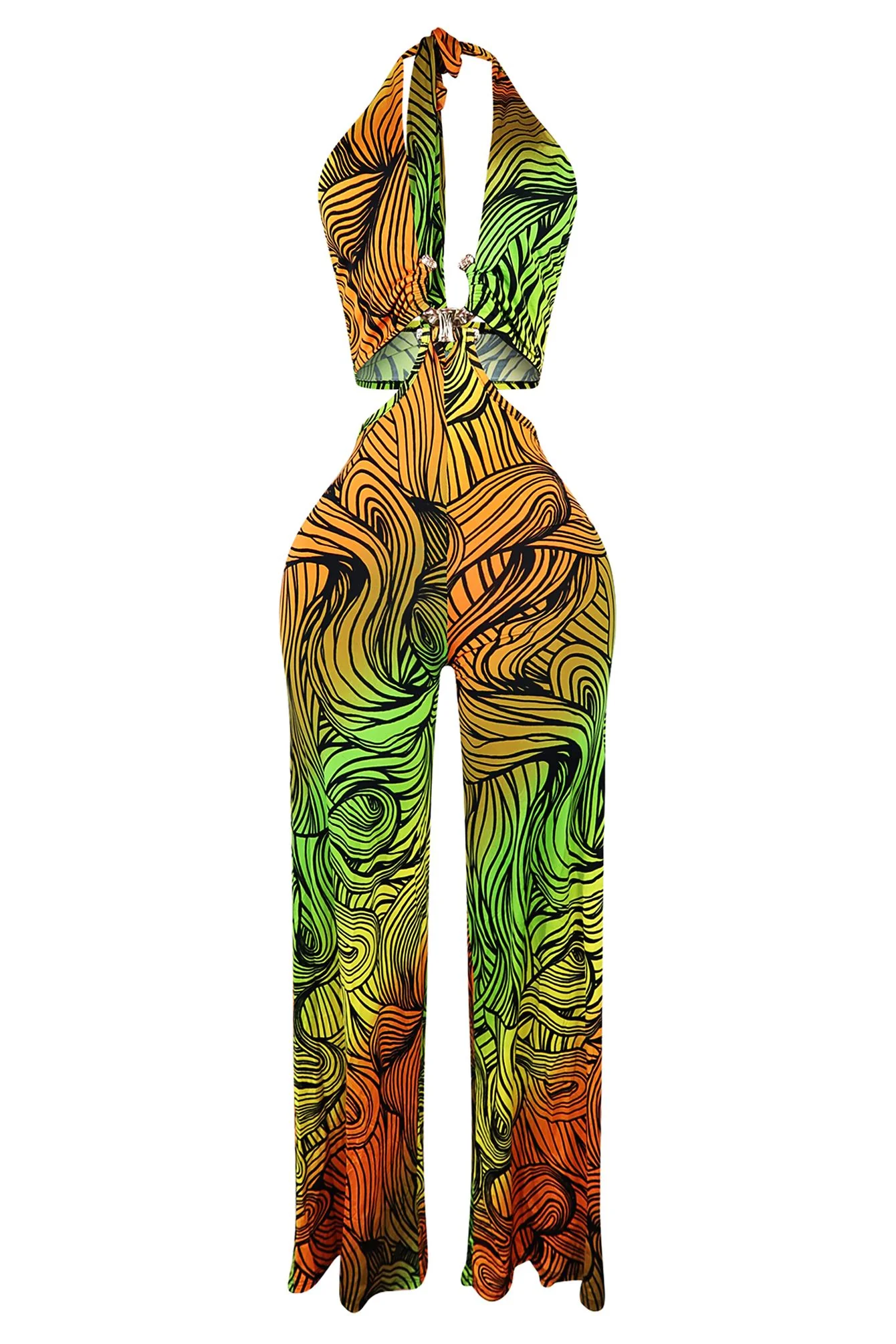 3967-Sweet-Escape-Metal-Trim-Print-Halter-Jumpsuit-4.webp Sweet Escape Metal Trim Print Halter Jumpsuit