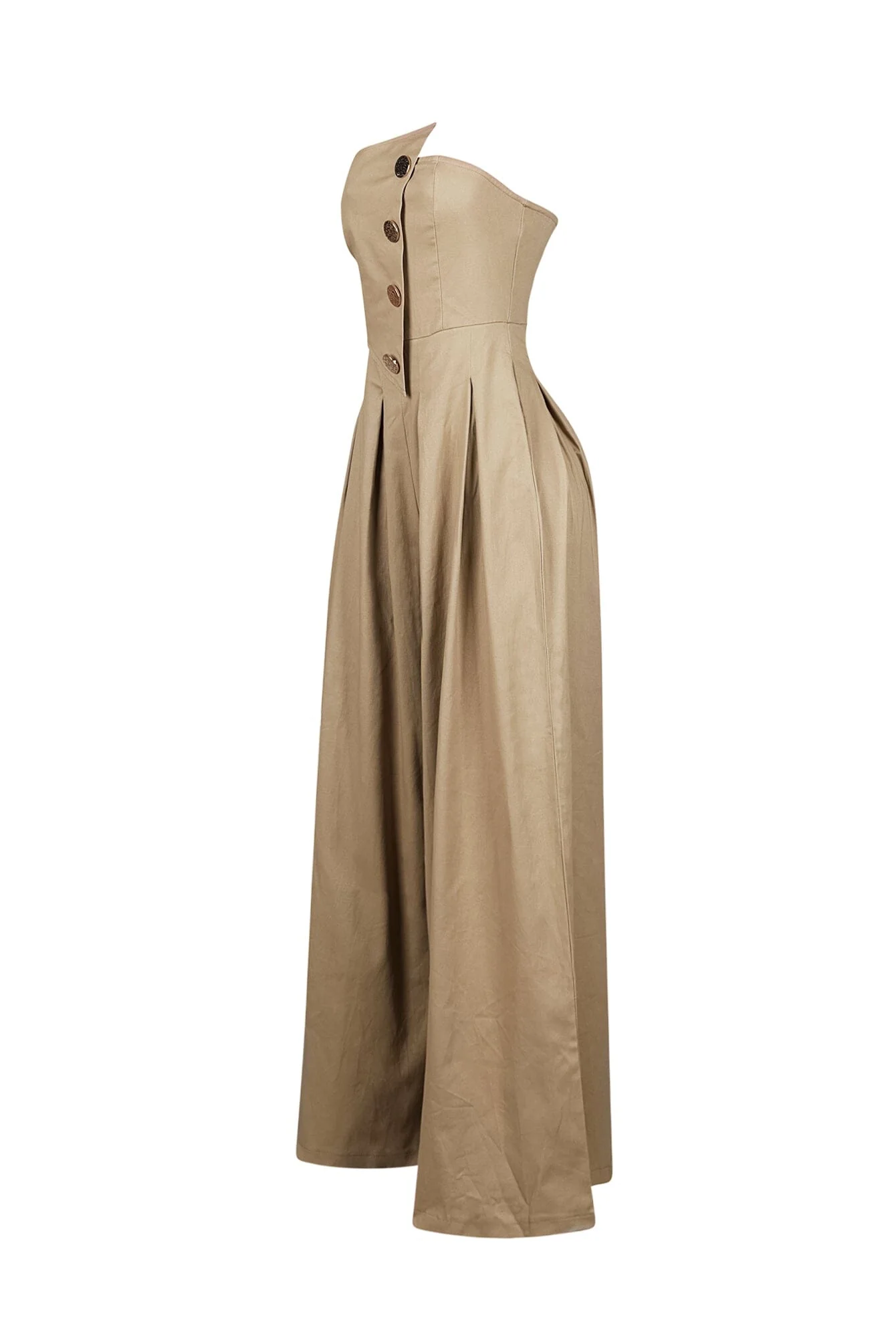 4018-Tailored-Cotton-Twill-Tube-Top-Jumpsuit-4.webp Tailored Cotton Twill Tube Top Jumpsuit