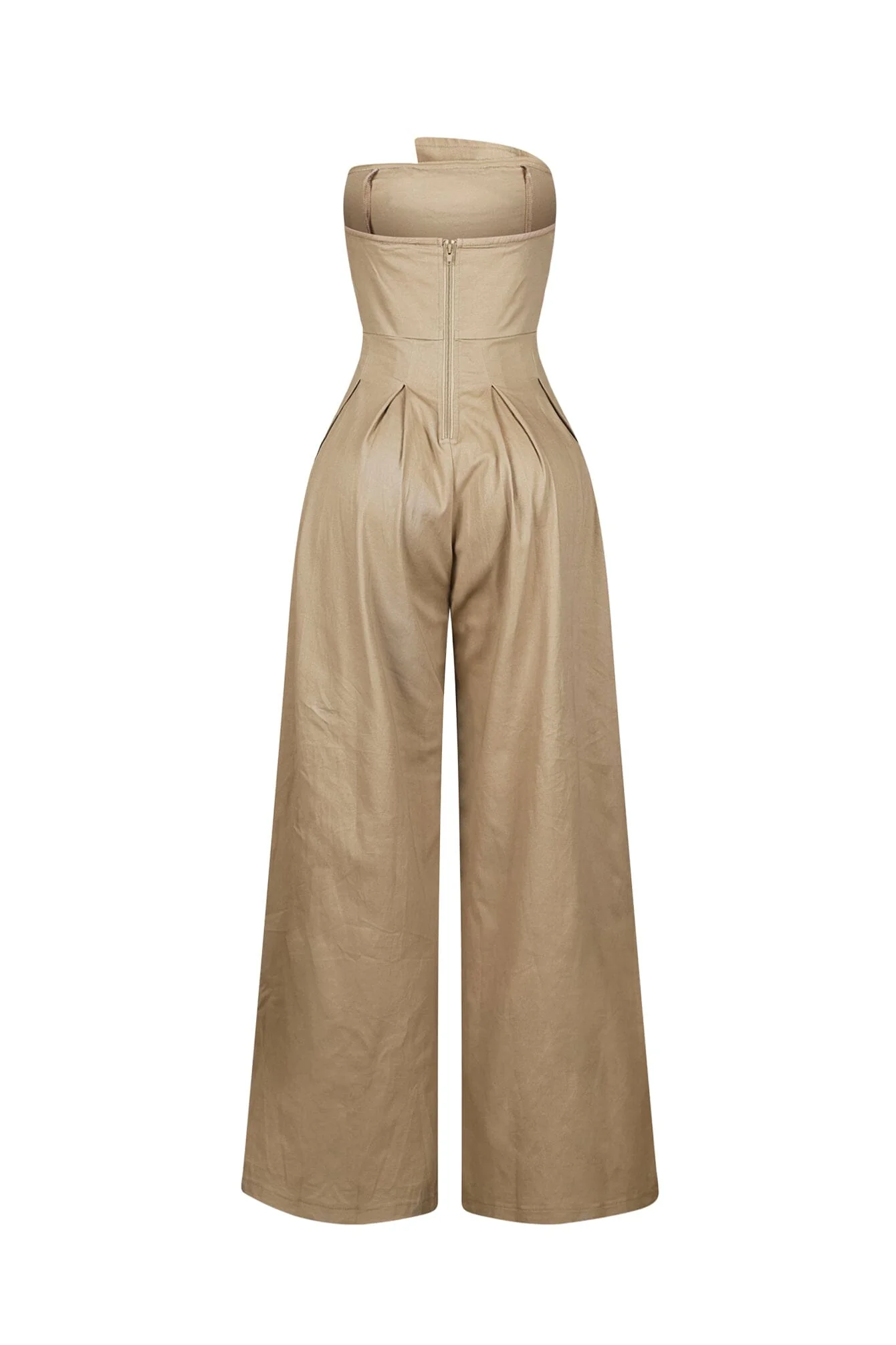 4018-Tailored-Cotton-Twill-Tube-Top-Jumpsuit-5.webp Tailored Cotton Twill Tube Top Jumpsuit