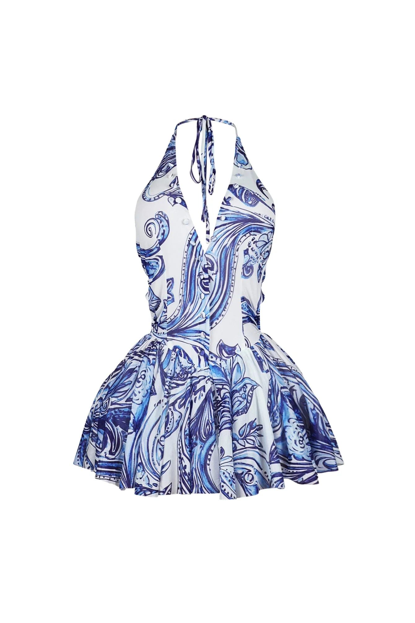 412-Azure-Mesh-Print-Halter-Mini-Dress-3.webp Azure Mesh Print Halter Mini Dress