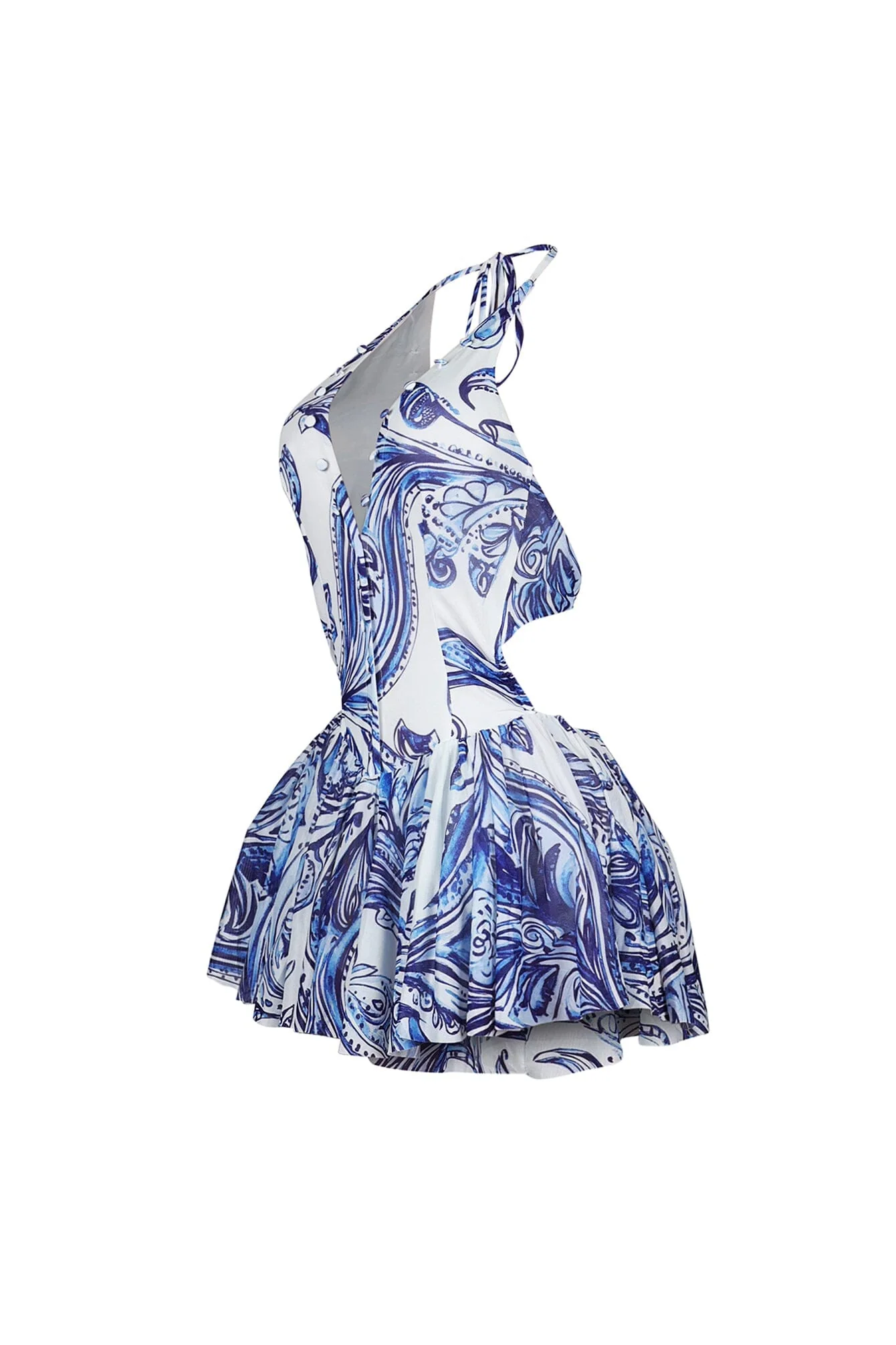 412-Azure-Mesh-Print-Halter-Mini-Dress-4.webp Azure Mesh Print Halter Mini Dress