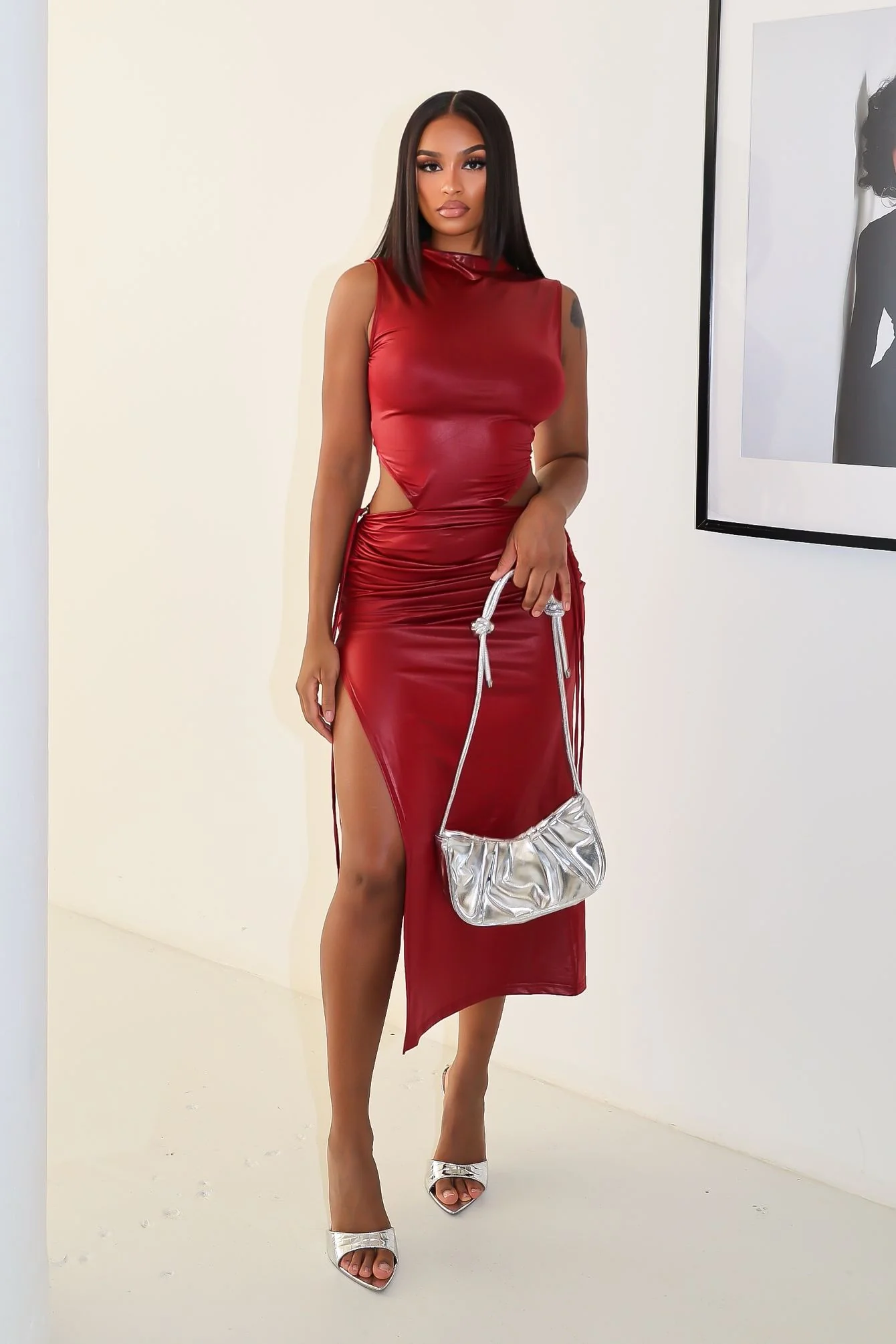 Astoria Faux Leather Maxi Dress