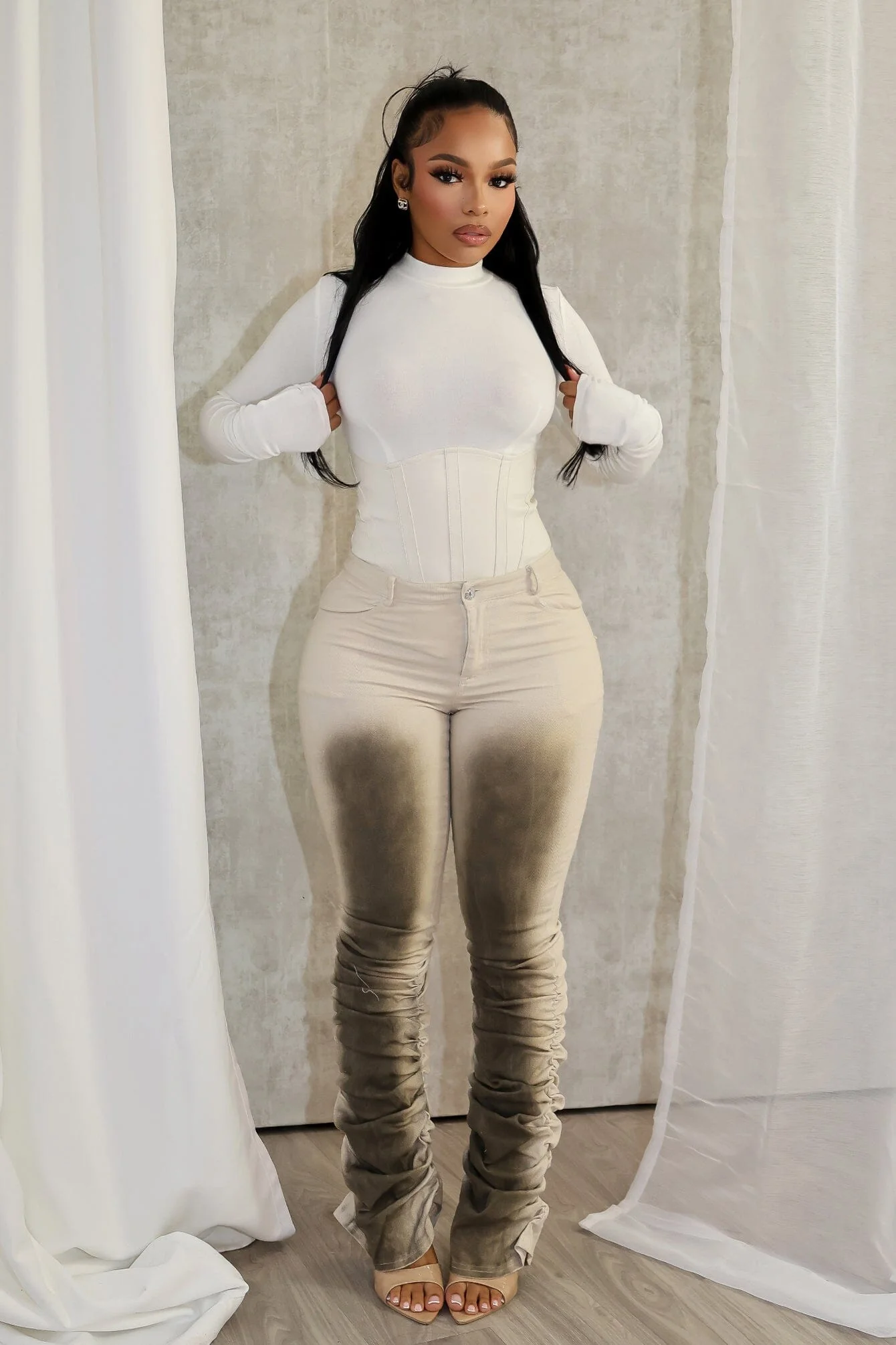 Lisa Airbrushed Ruched Pants