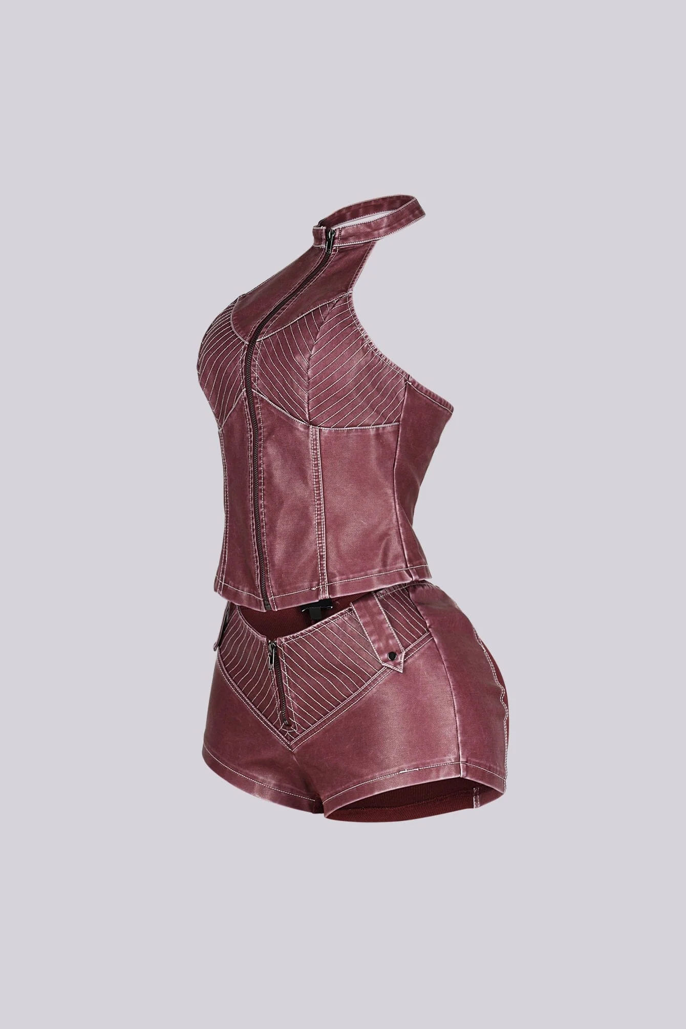 4509-Mono-Faux-Leather-Halter-Top-Shorts-SET-11.webp Mono Faux Leather Halter Top & Shorts SET