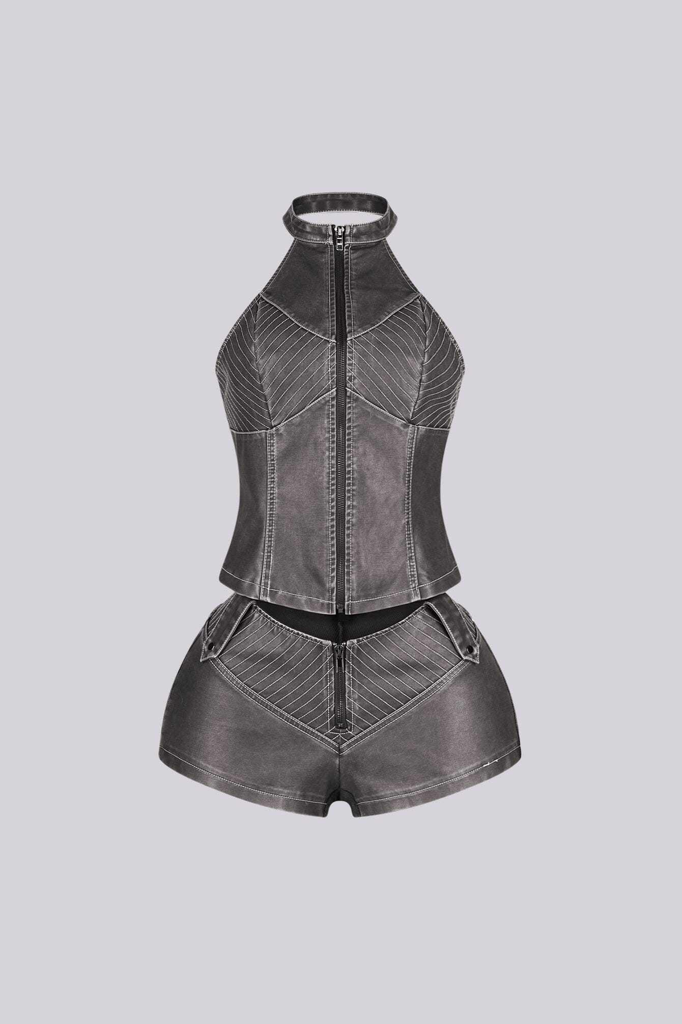4509-Mono-Faux-Leather-Halter-Top-Shorts-SET-8.jpg Mono Faux Leather Halter Top & Shorts SET